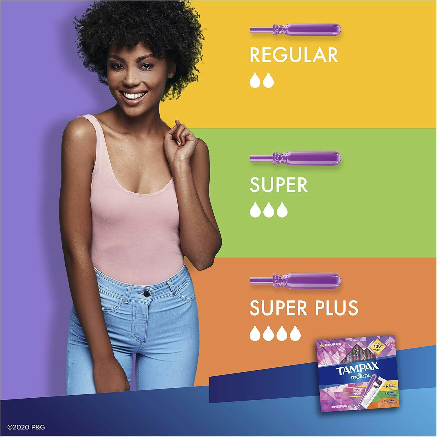 Tampax Radiant Trio Pack Regular/Super/Super Plus Tampons