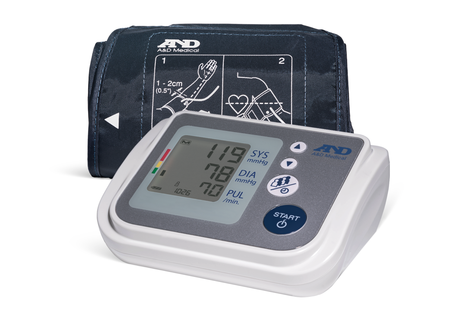 A&D Medical Multi-User Upper Arm Automatic Blood Pressure Monitor with AccuFit Plus Wide Range Cuff