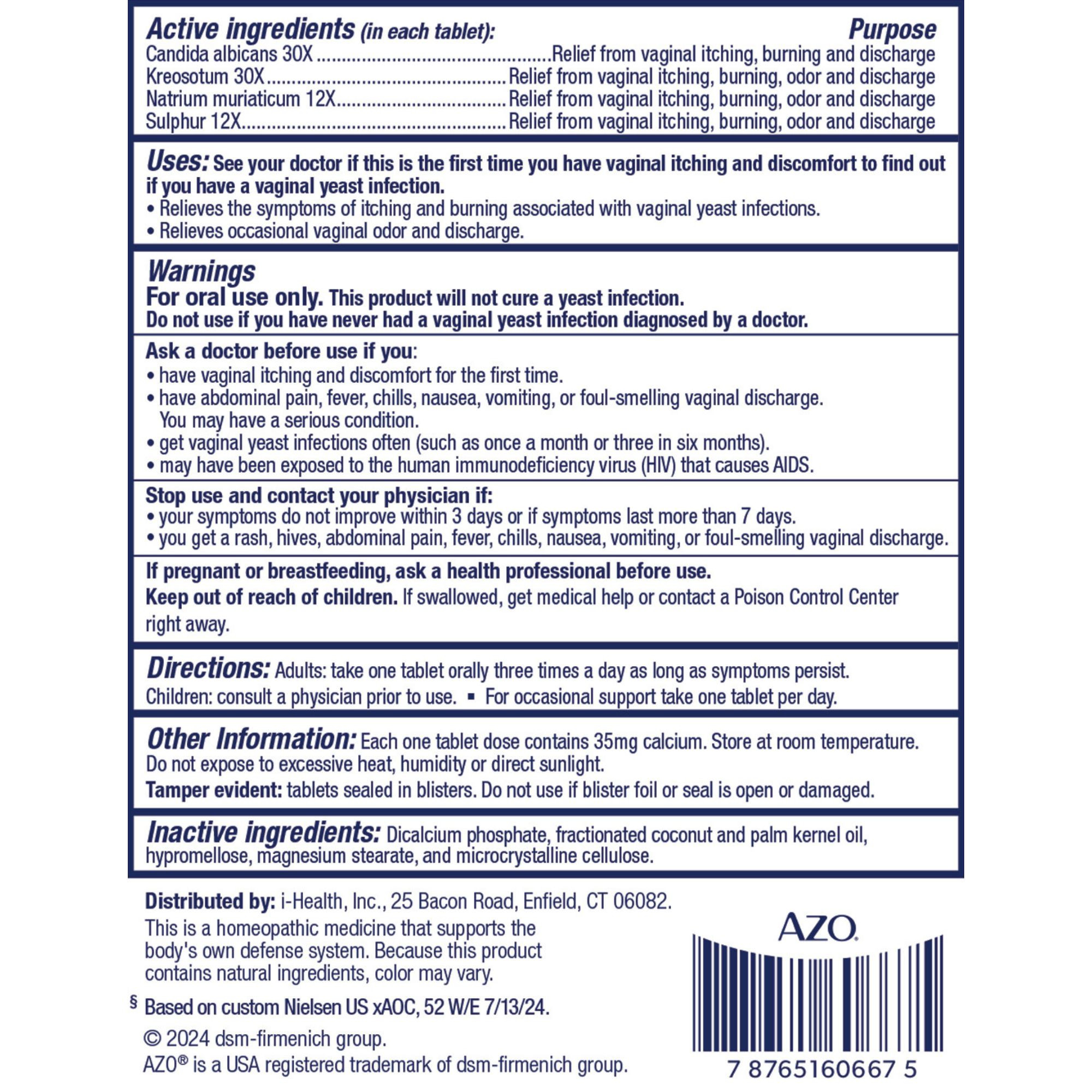 AZO Yeast Plus Tablets