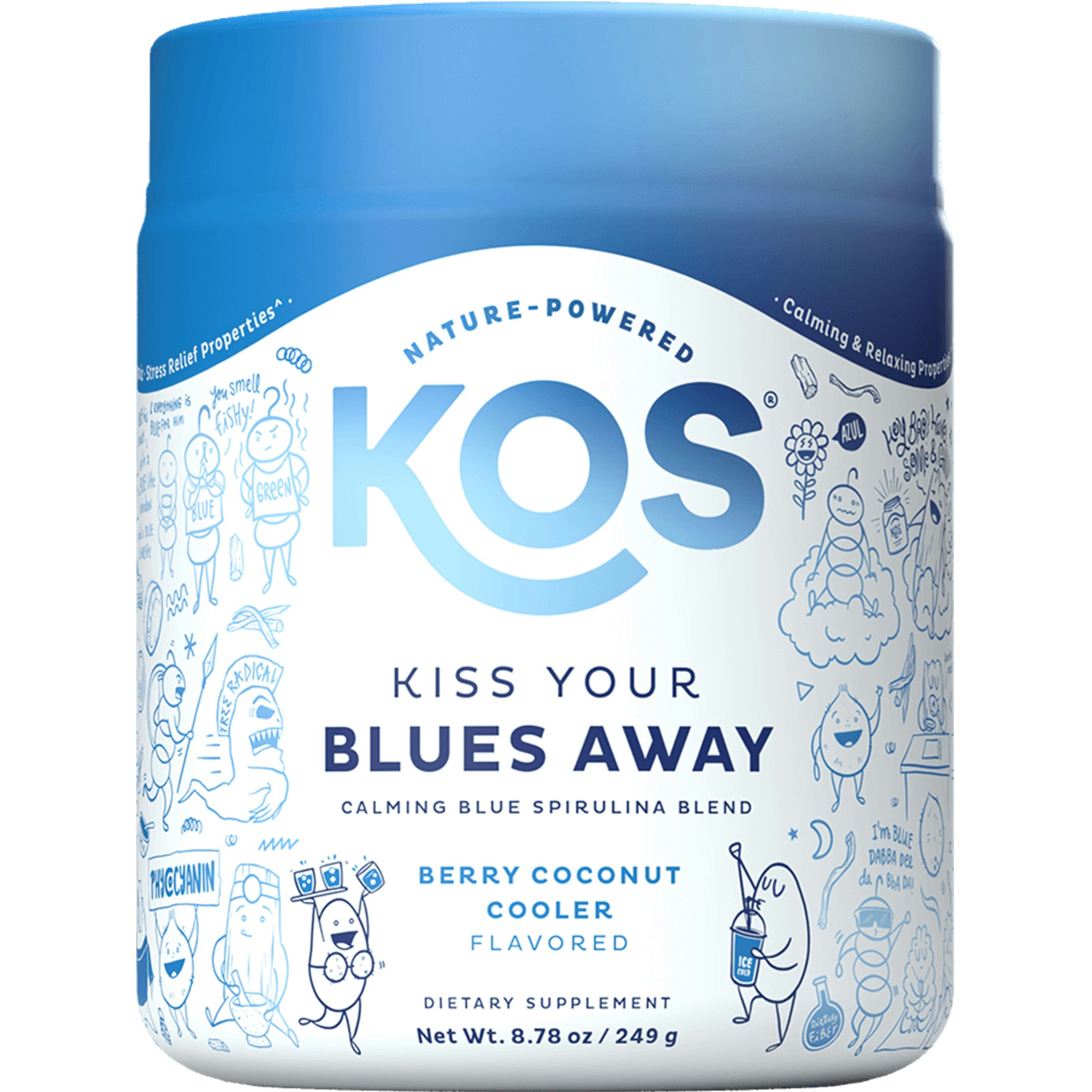 KOS Kiss Your Blues Away Calming Blue Spirulina Blend