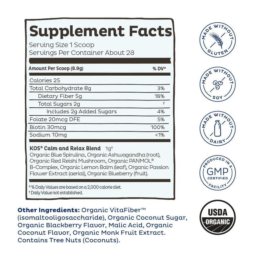 KOS Kiss Your Blues Away Calming Blue Spirulina Blend