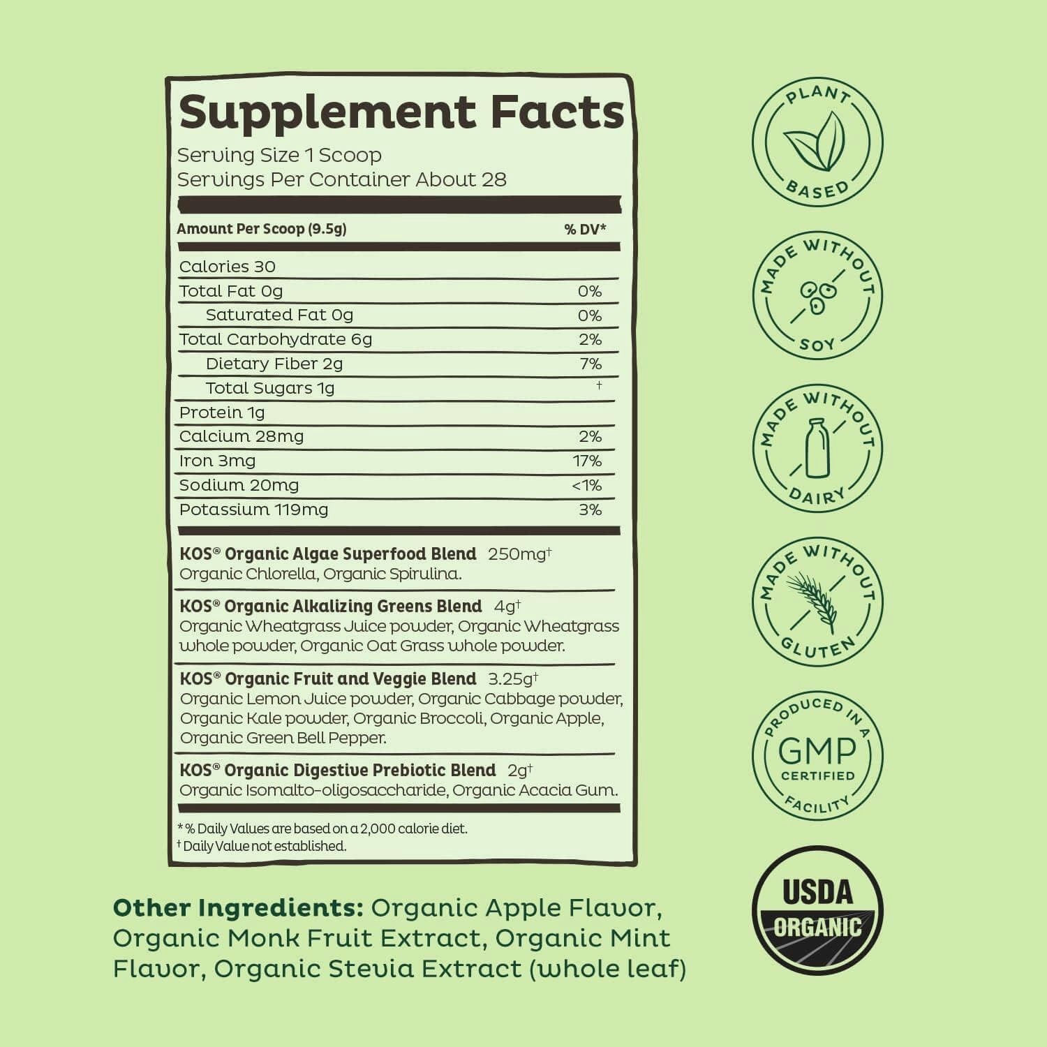 KOS Show Me The Greens Super Tasty Veggie Blend