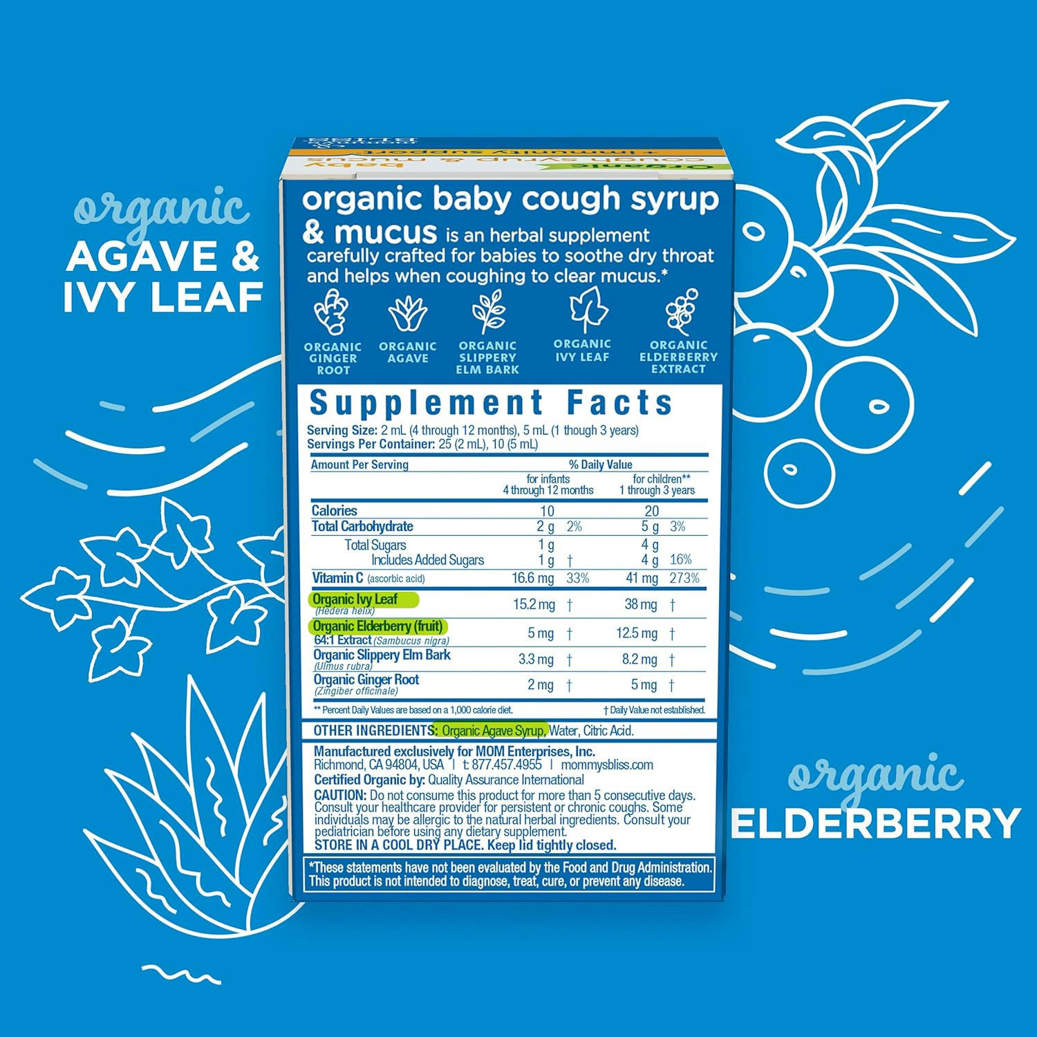 Mommy's Bliss Organic Baby Cough Syrup and Mucus Relief