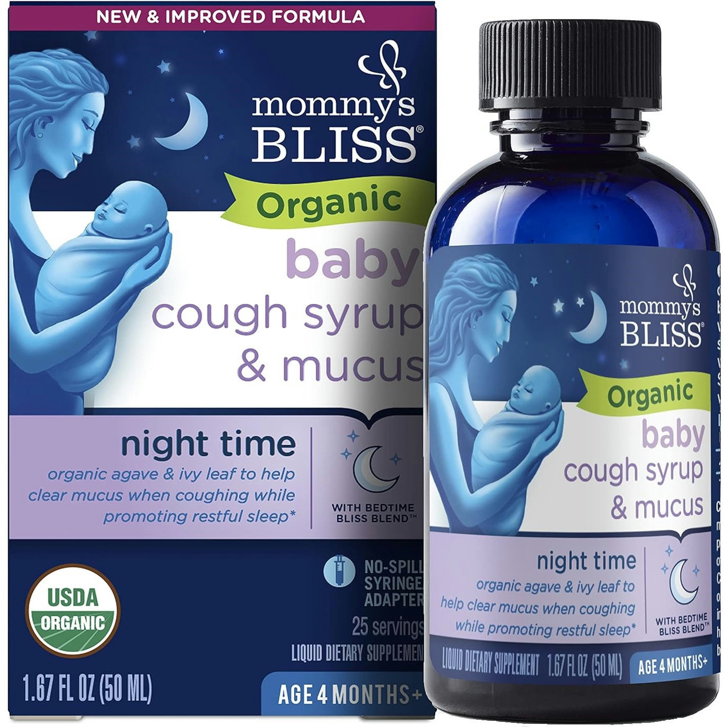 Mommy's Bliss Night Time Organic Baby Cough Syrup and Mucus Relief