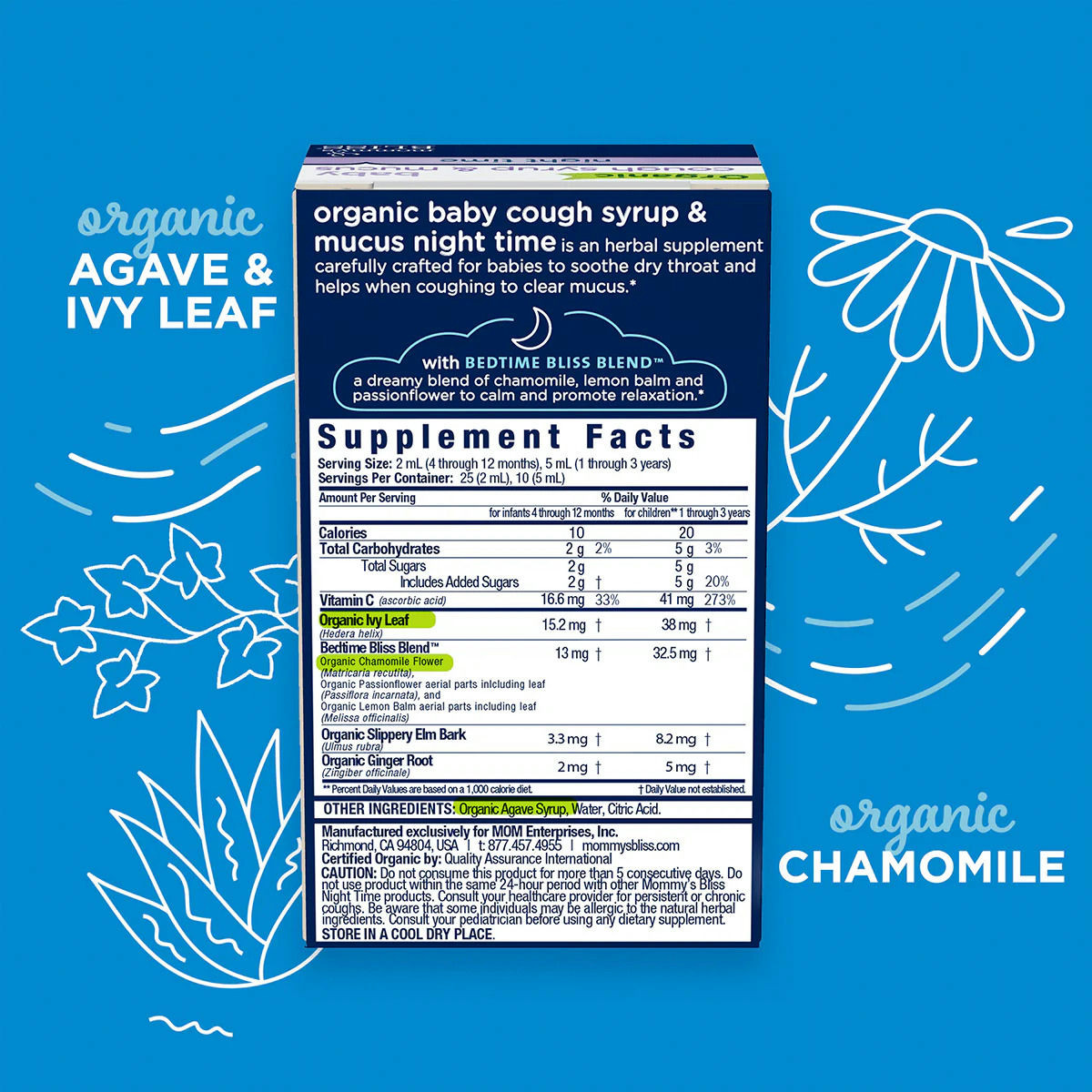 Mommy's Bliss Night Time Organic Baby Cough Syrup and Mucus Relief