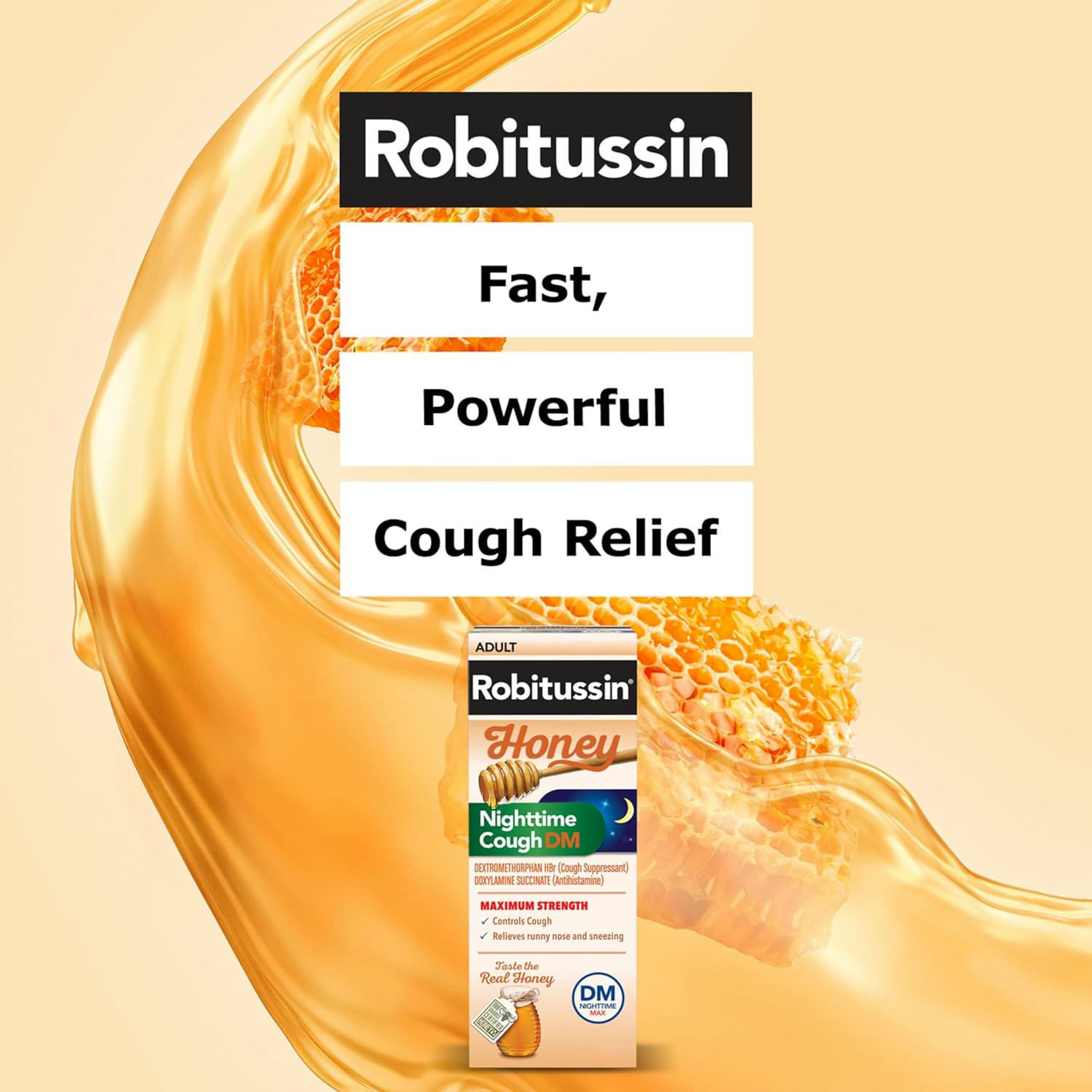 Robitussin Honey Nighttime Cough DM Maximum Strength