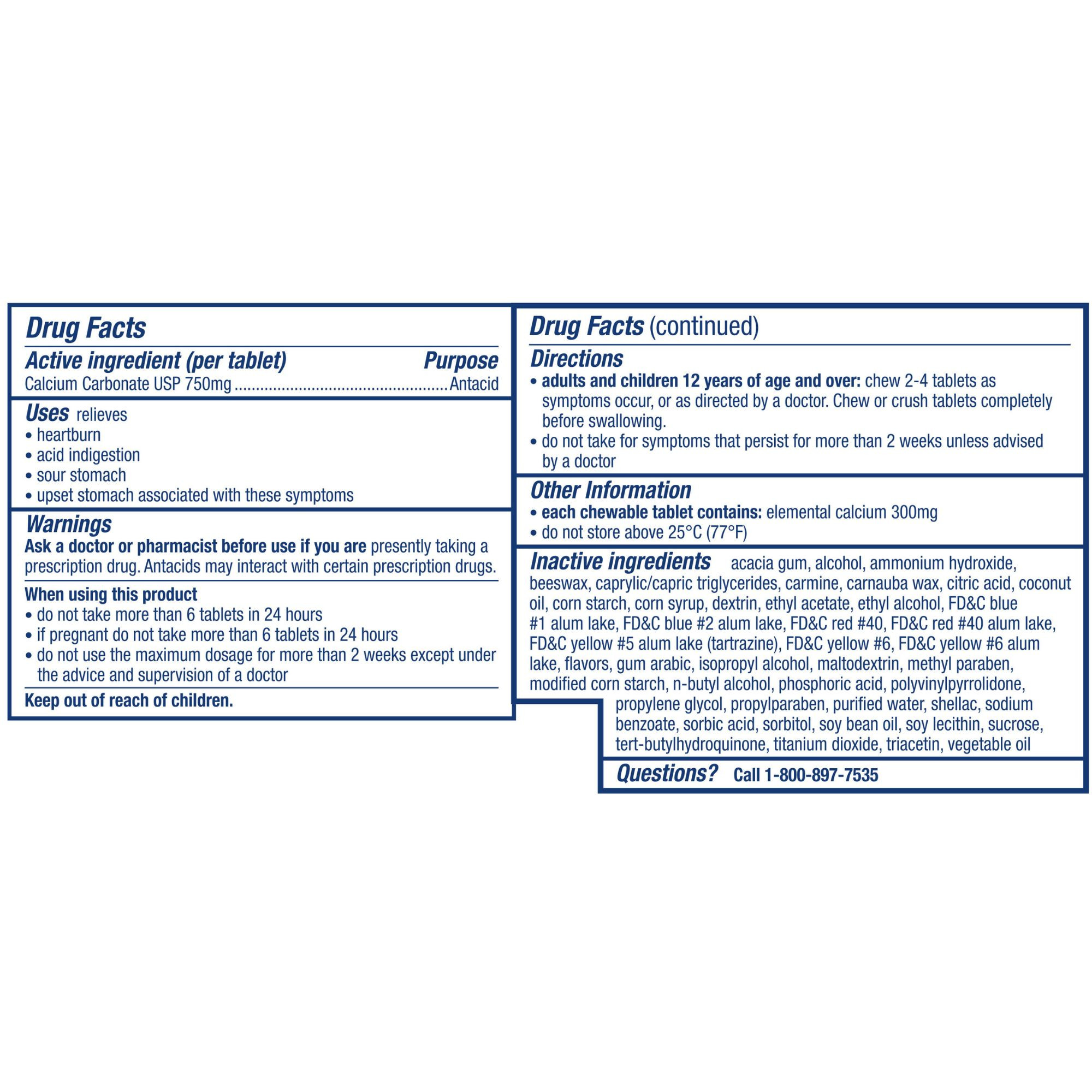 Tums Antacid Extra Strength Chewy Bites Chewable Tablets for Heartburn & Acid Indigestion Relief