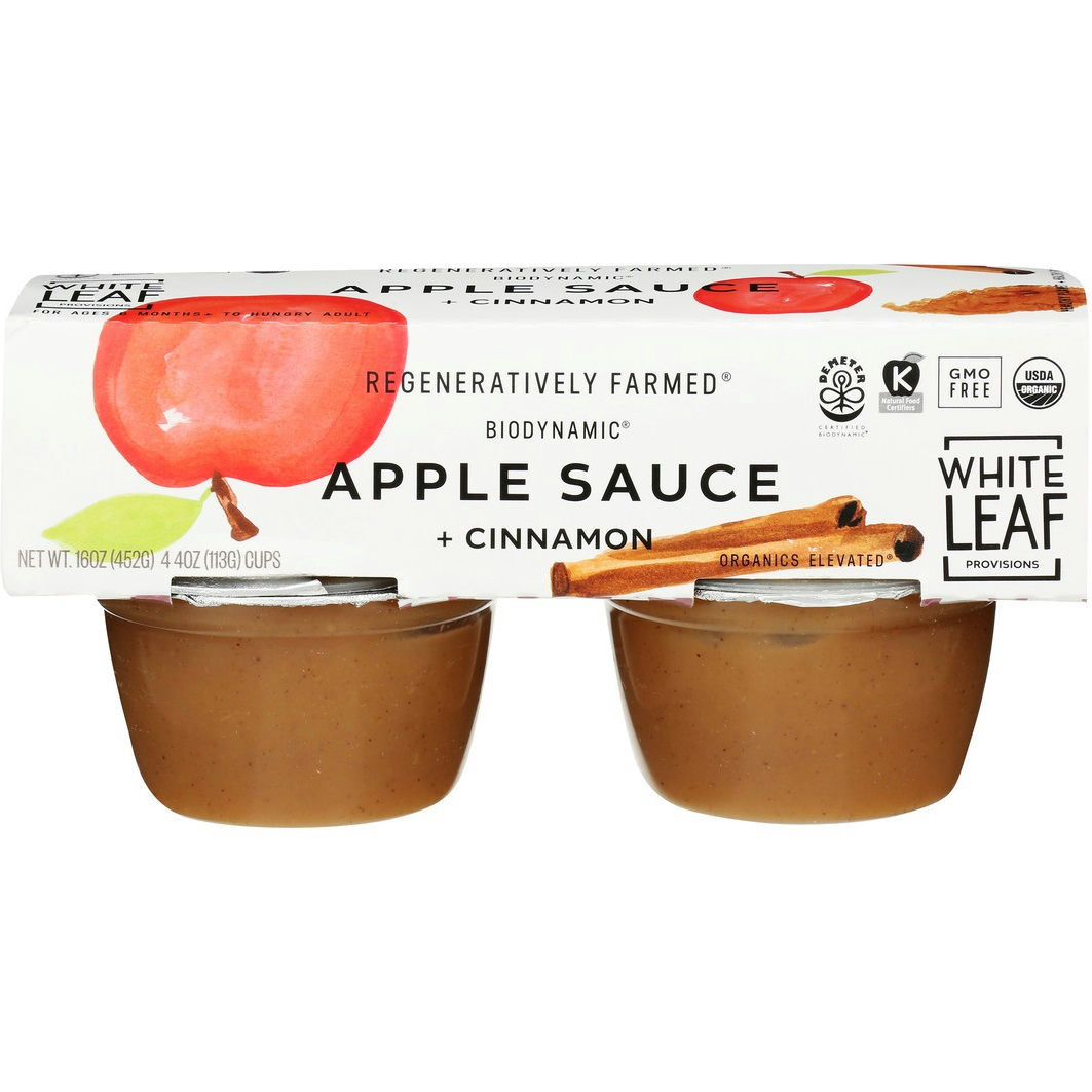 White Leaf Provisions Biodynamic Apple Sauce with Cinnamon