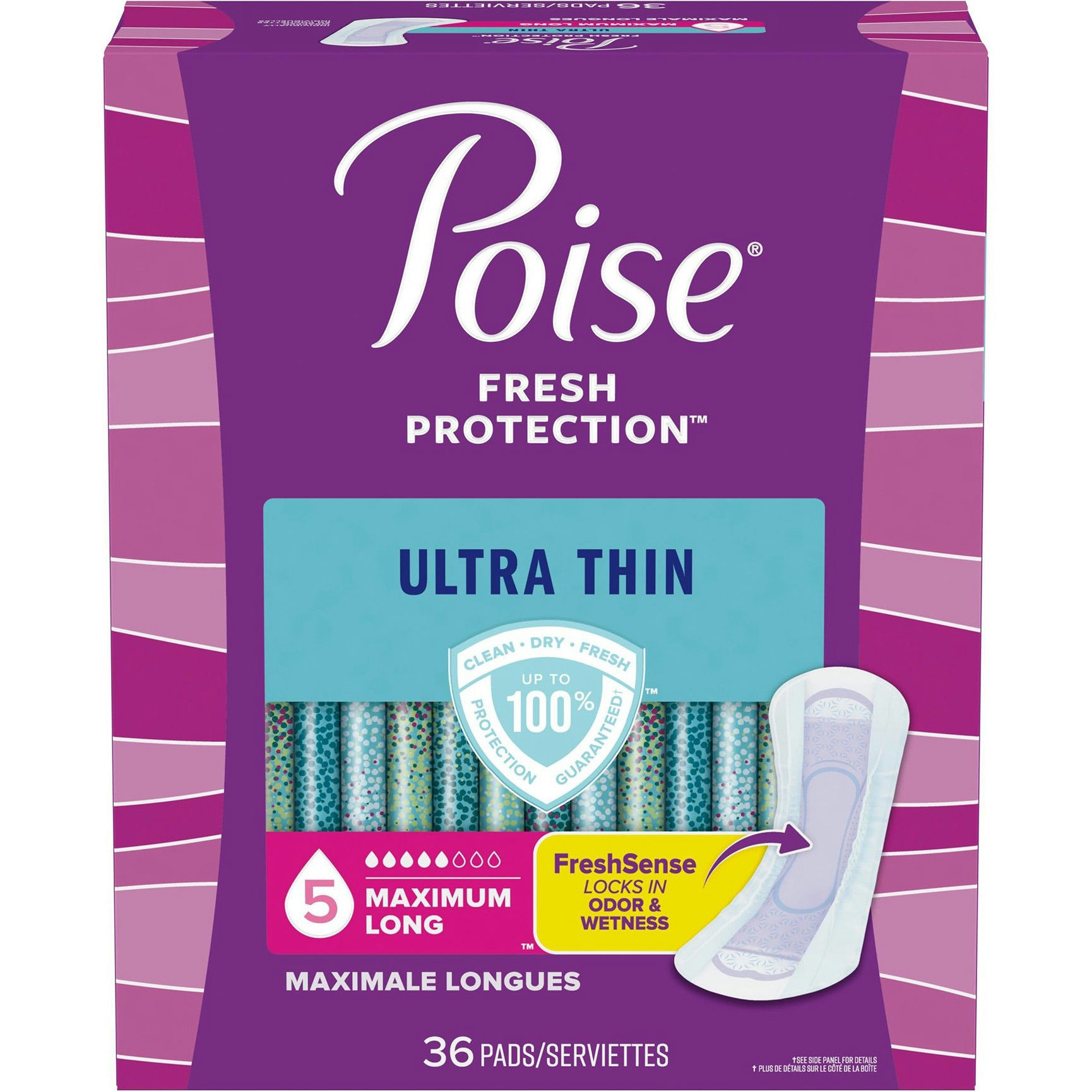 Poise Fresh Protection Ultra Thin Bladder Pads, Maximum Absorbency
