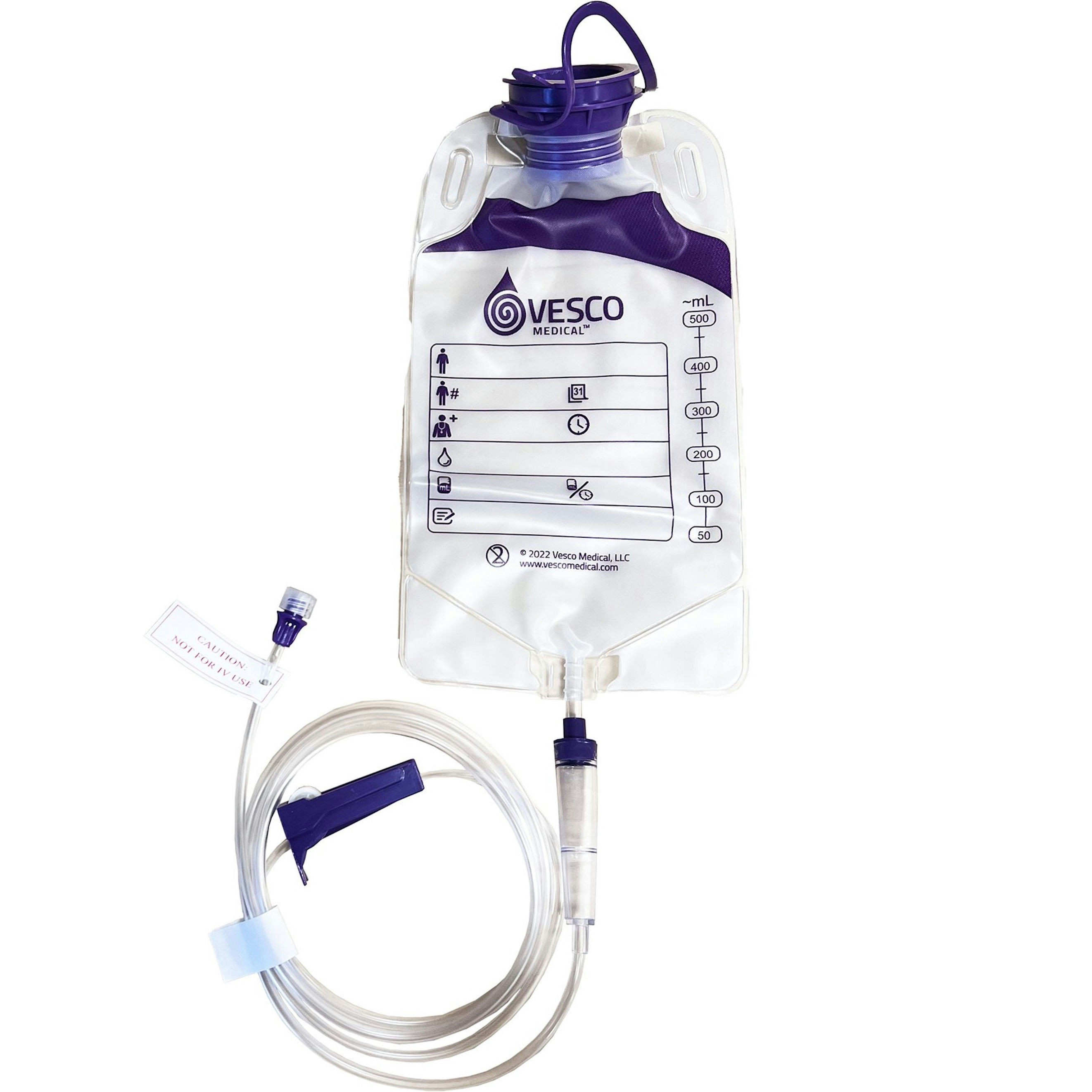 Vesco Medical Gravity Feeding Bag Set with ENFit Connector