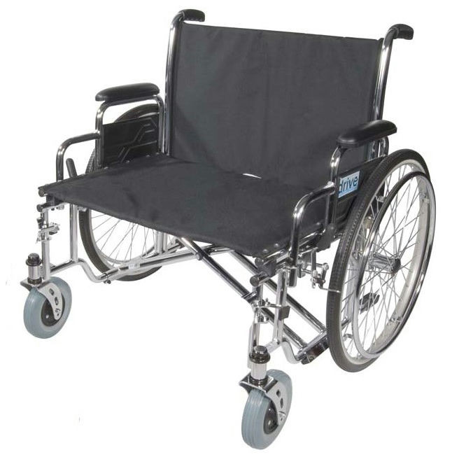 Drive Bariatric Sentra EC Heavy-Duty Wheelchair, Detachable Full Arm, Without Footrest