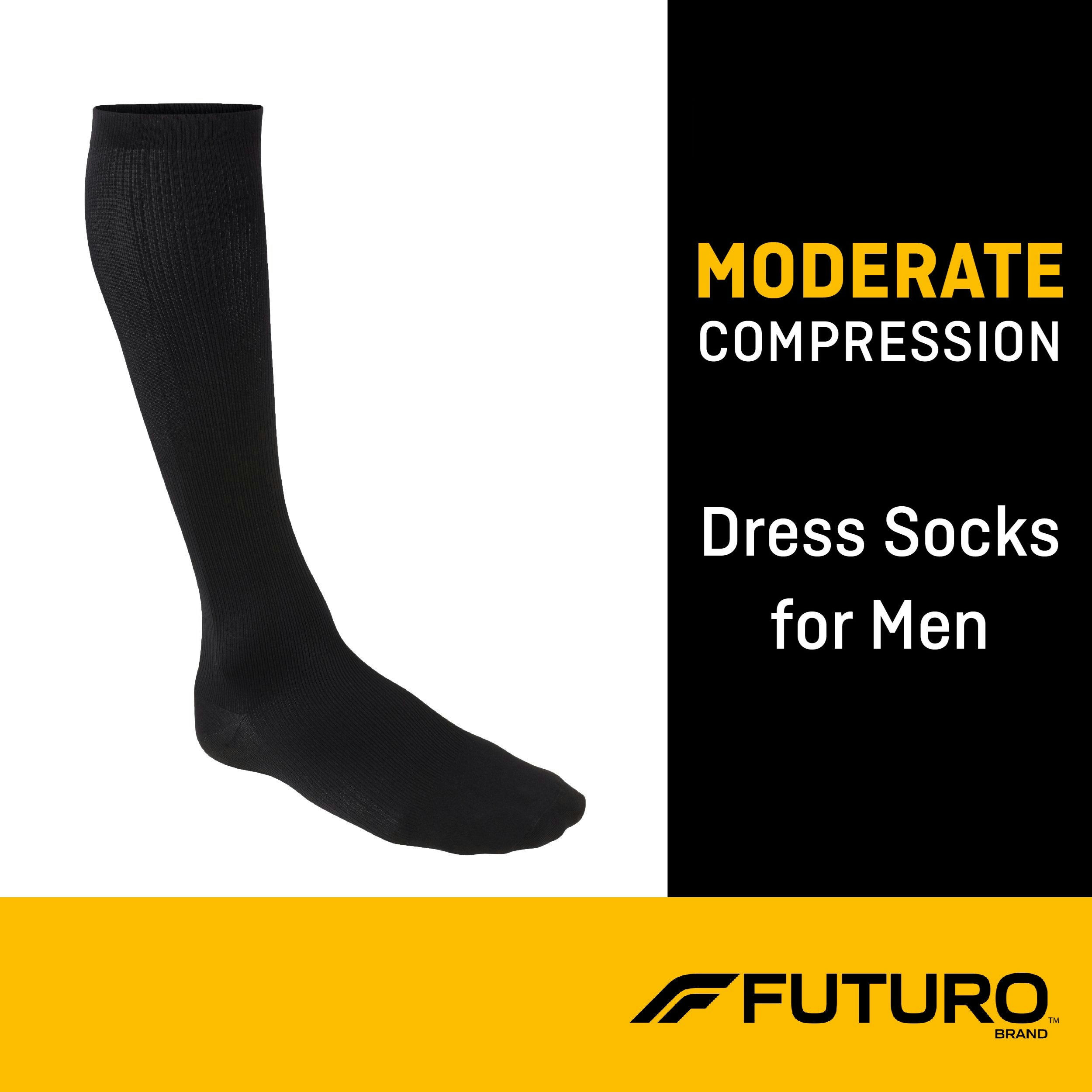 3M FUTURO Lifestyle Compression Dress Socks for Men, Moderate