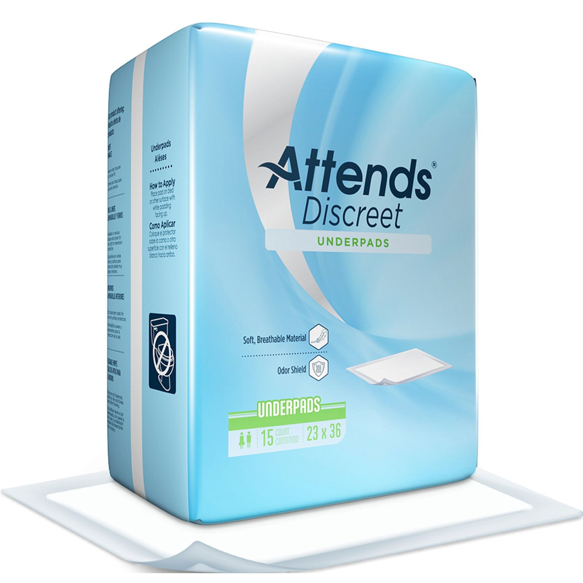 Attends Discreet Incontinence Underpads, Light Absorbency