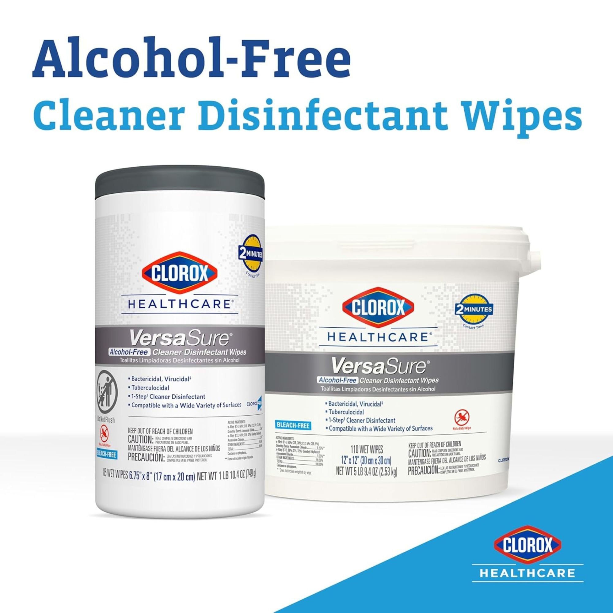 Clorox Healthcare VersaSure Alcohol Free Cleaner Disinfectant Wipes