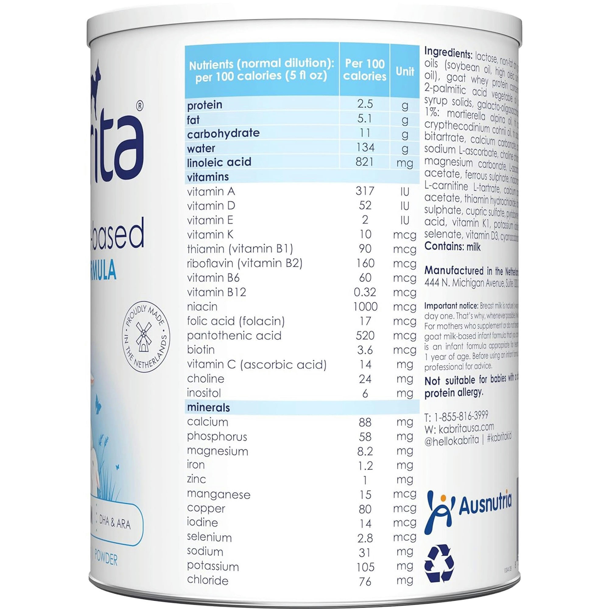 Kabrita Goat Milk Based Infant Formula