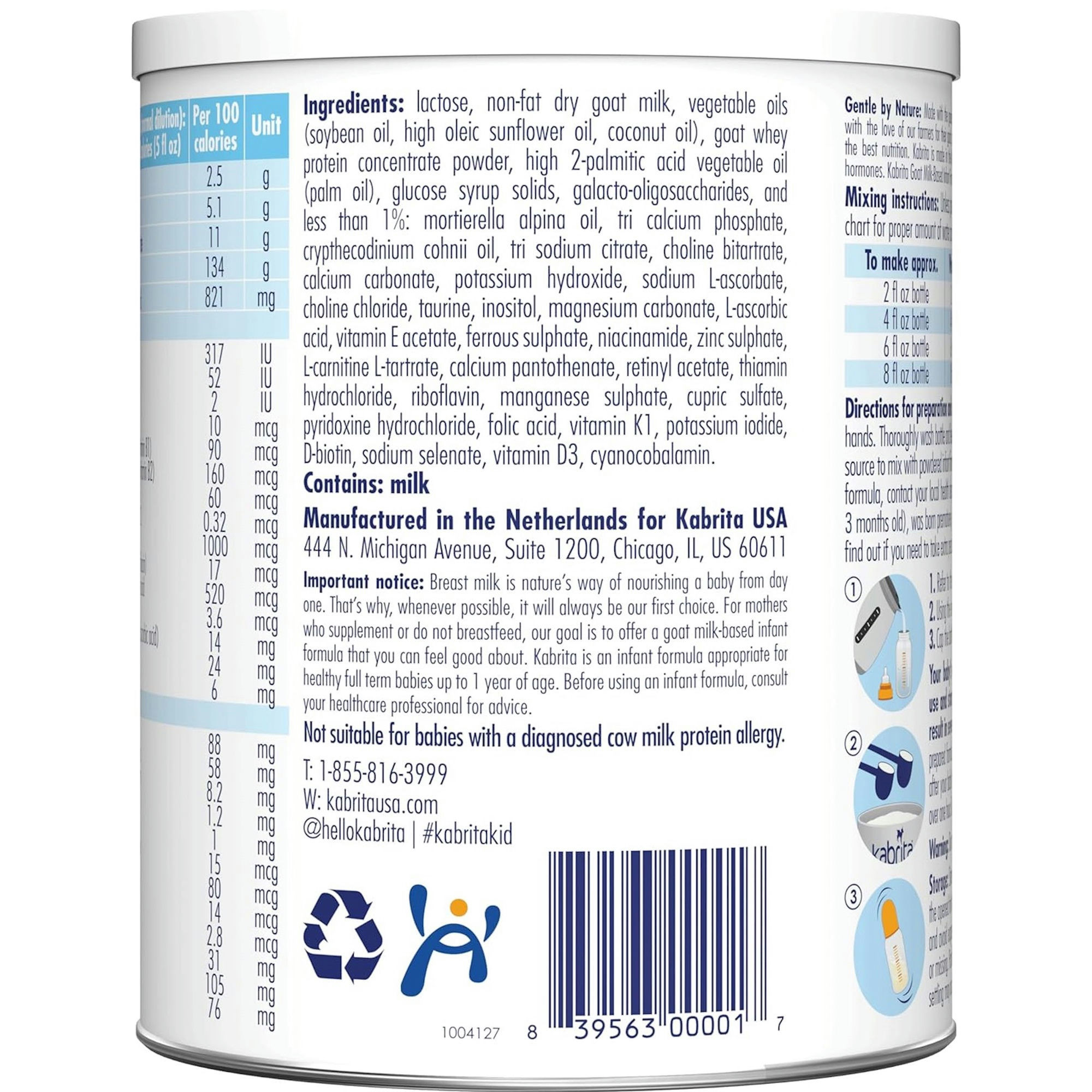 Kabrita Goat Milk Based Infant Formula
