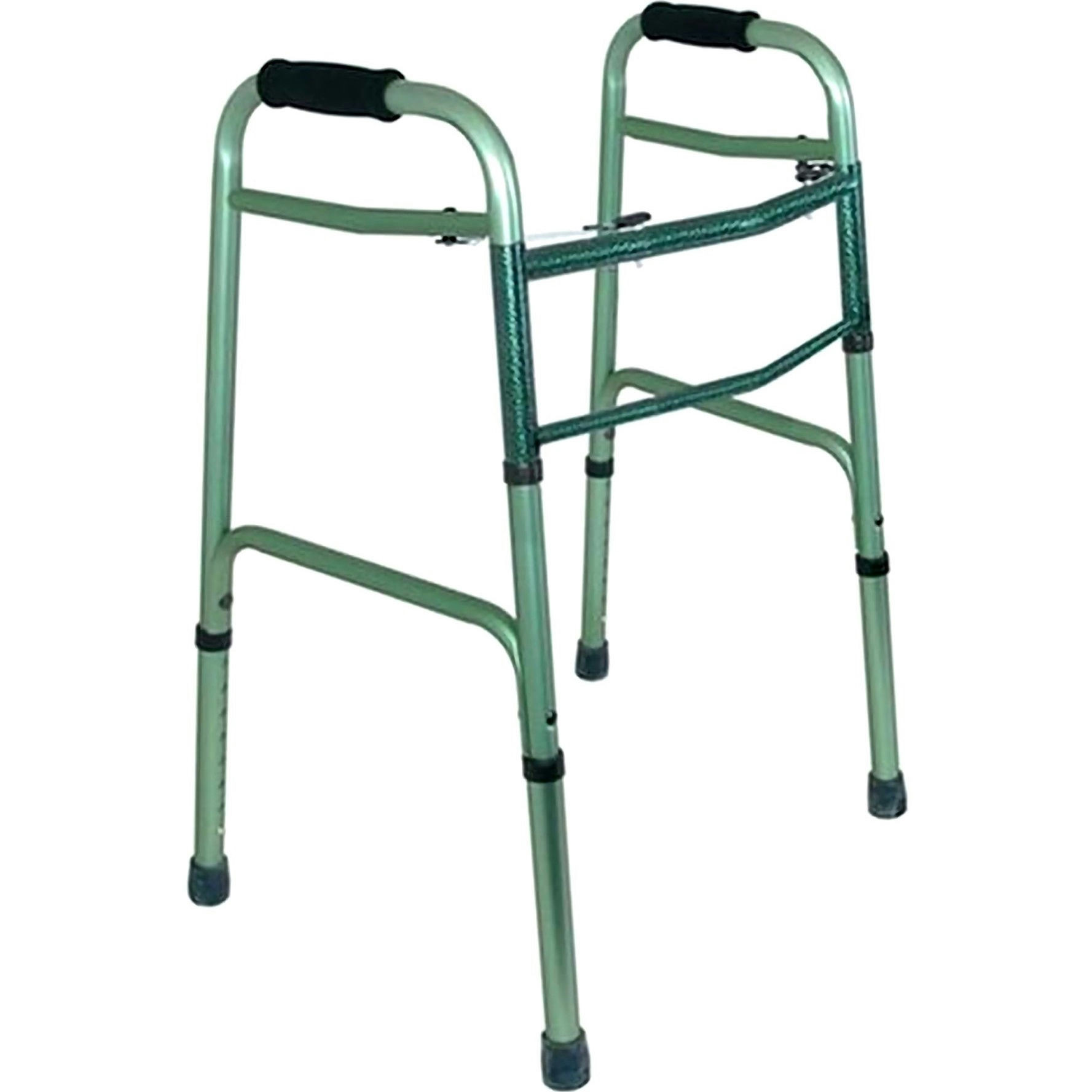 DMI Dual Release Folding Walker with Aluminum Frame
