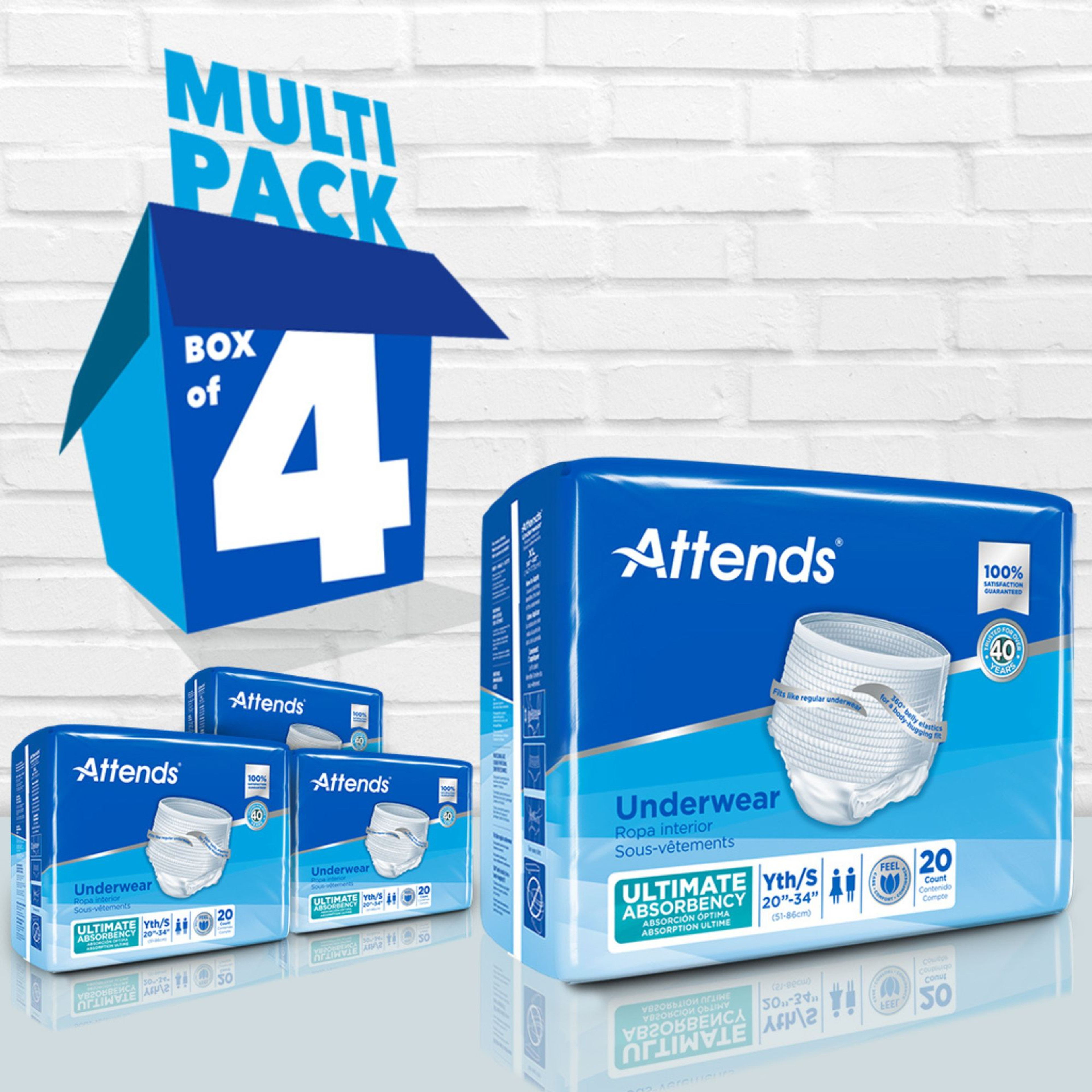 Attends Adult Incontinence Pull-Up Underwear, Ultimate Absorbency