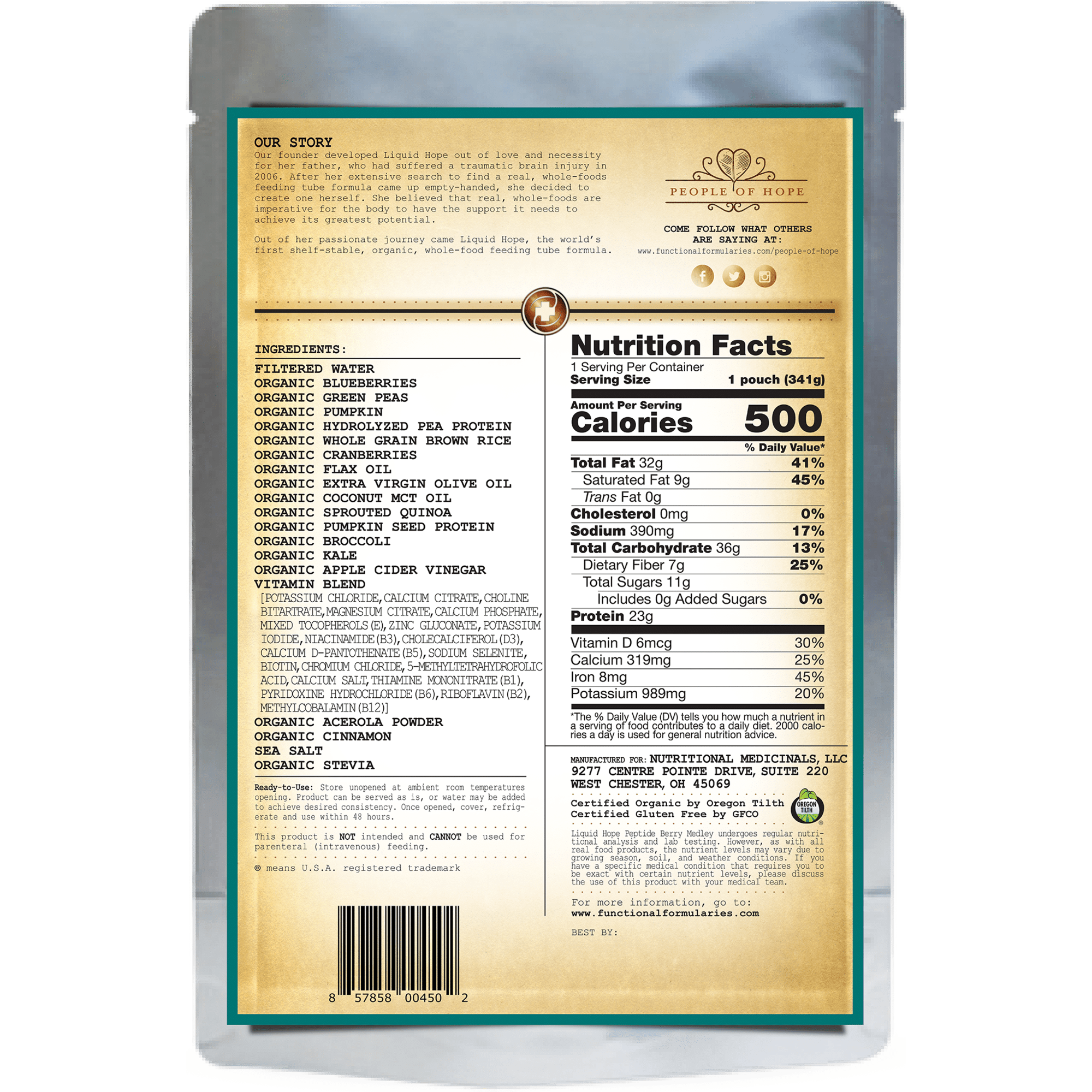 Functional Formularies Liquid Hope Peptide Formula