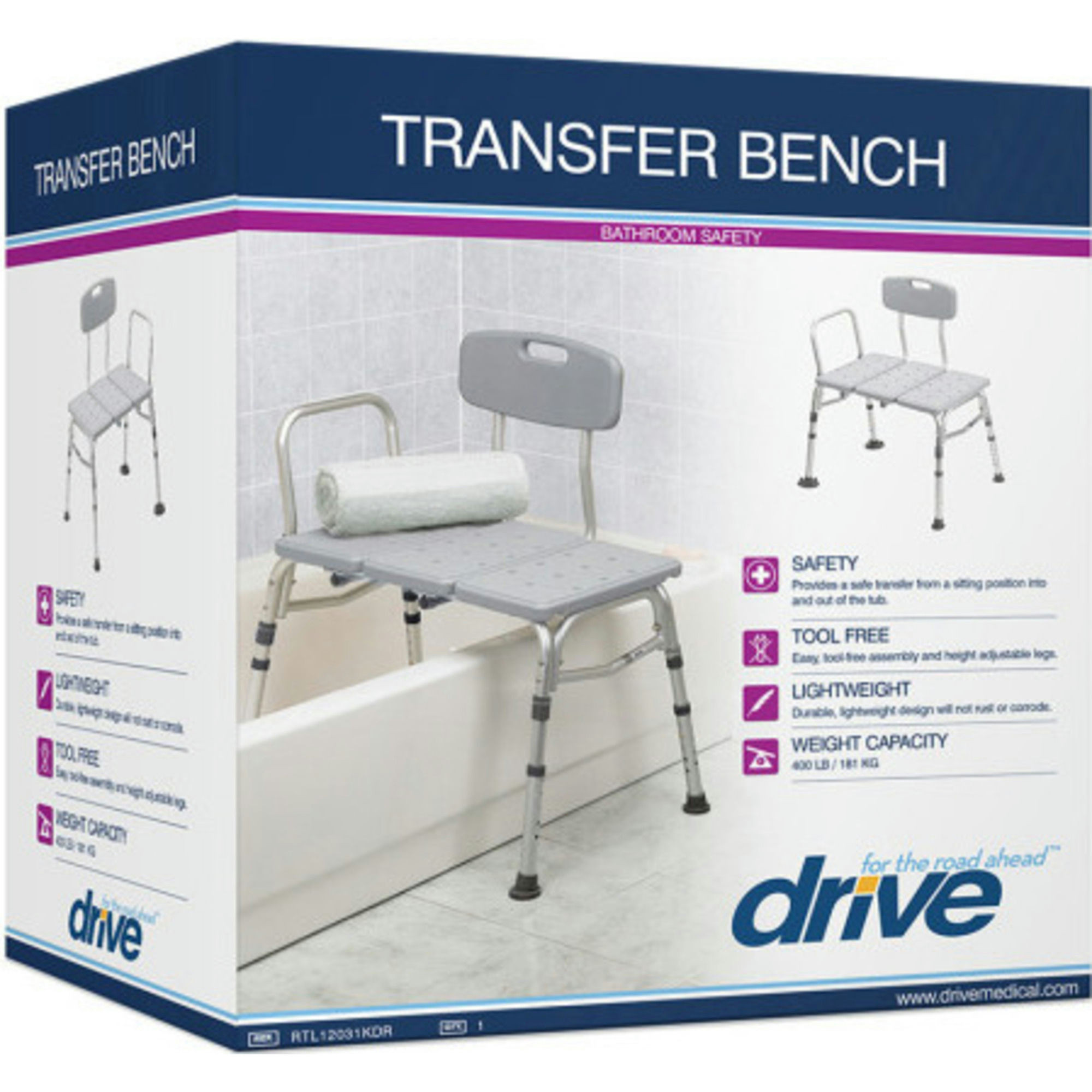 Drive Three Piece Transfer Bench