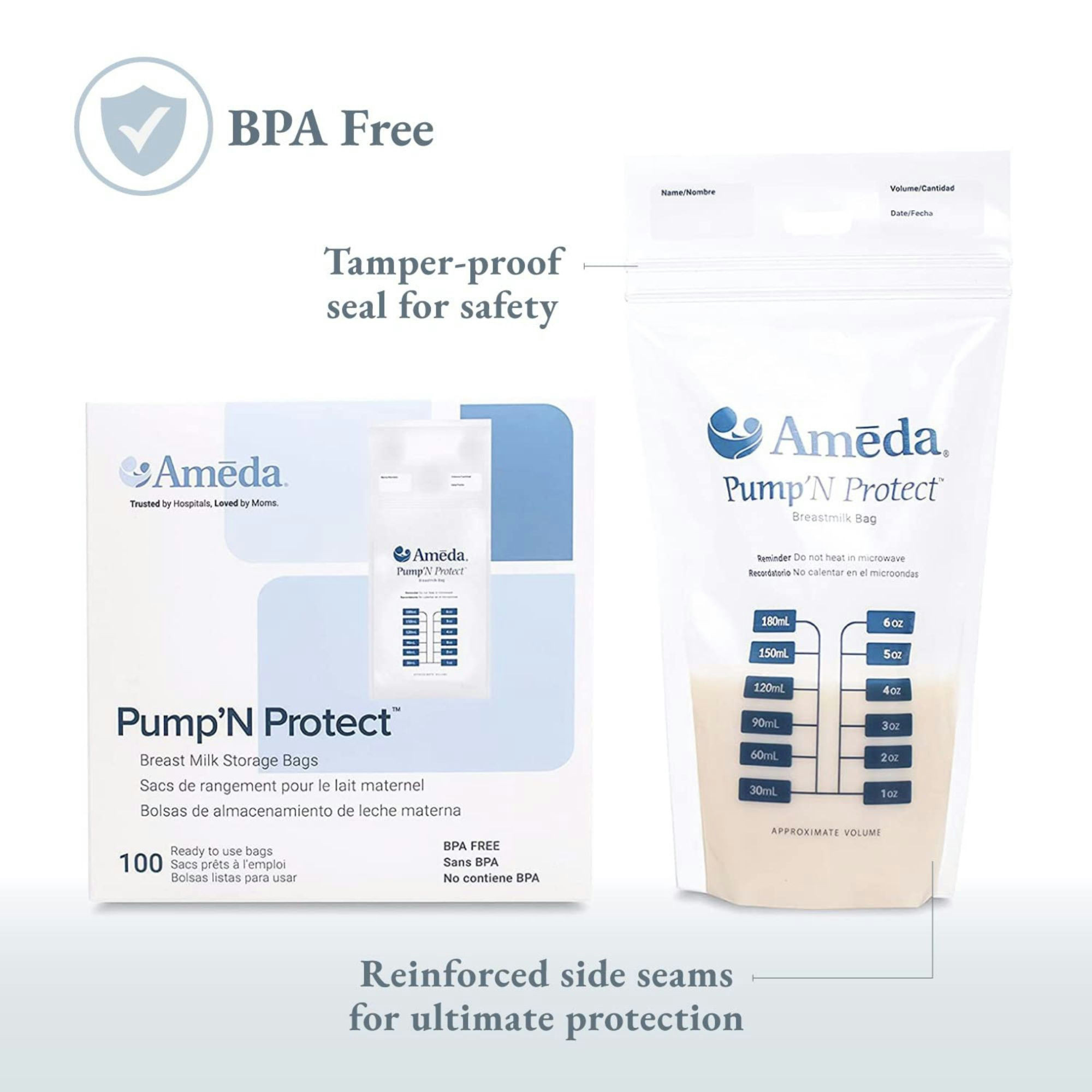Ameda Pump 'N Protect Milk Storage Bags