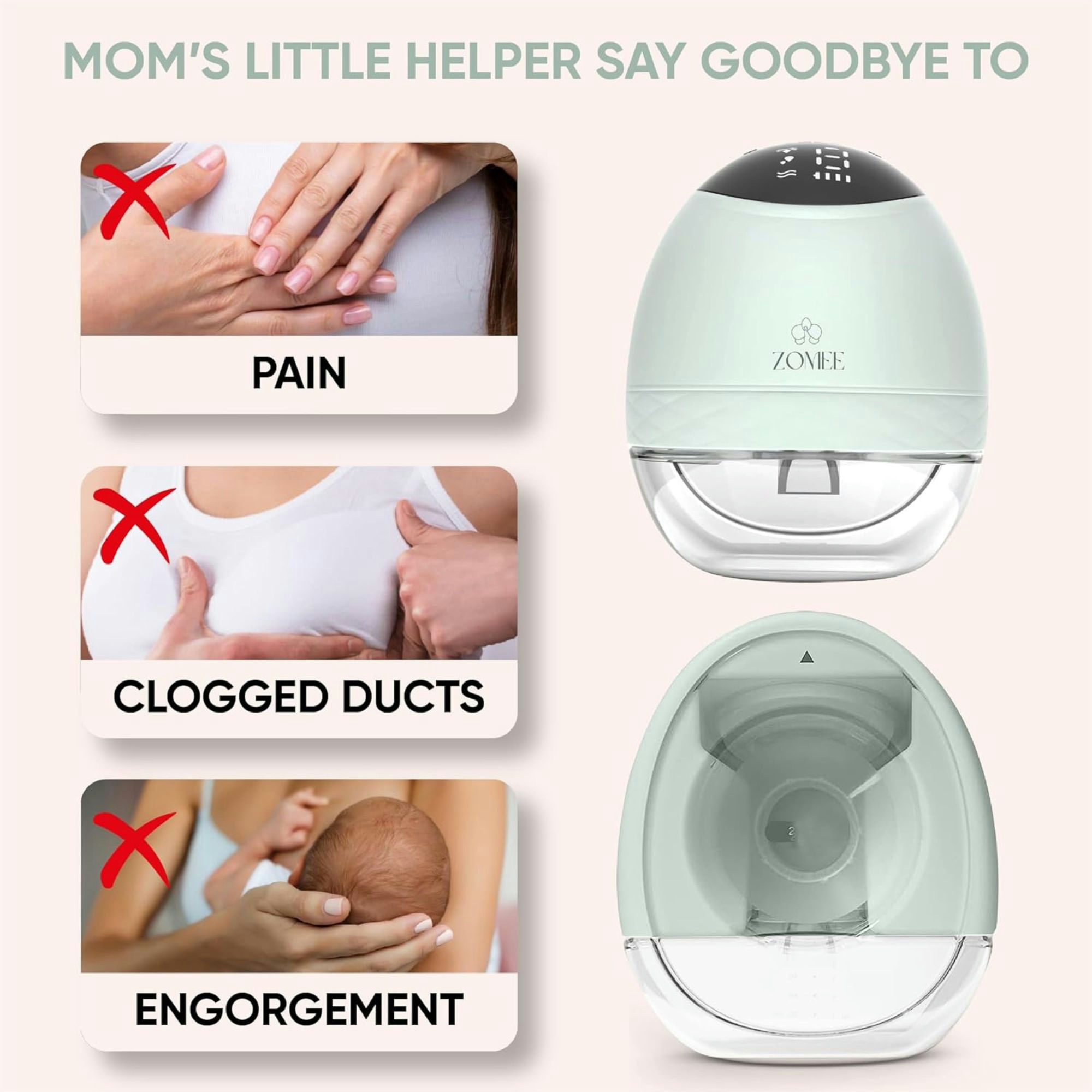 Zomee Fit Wearable Hands Free Breast Pump