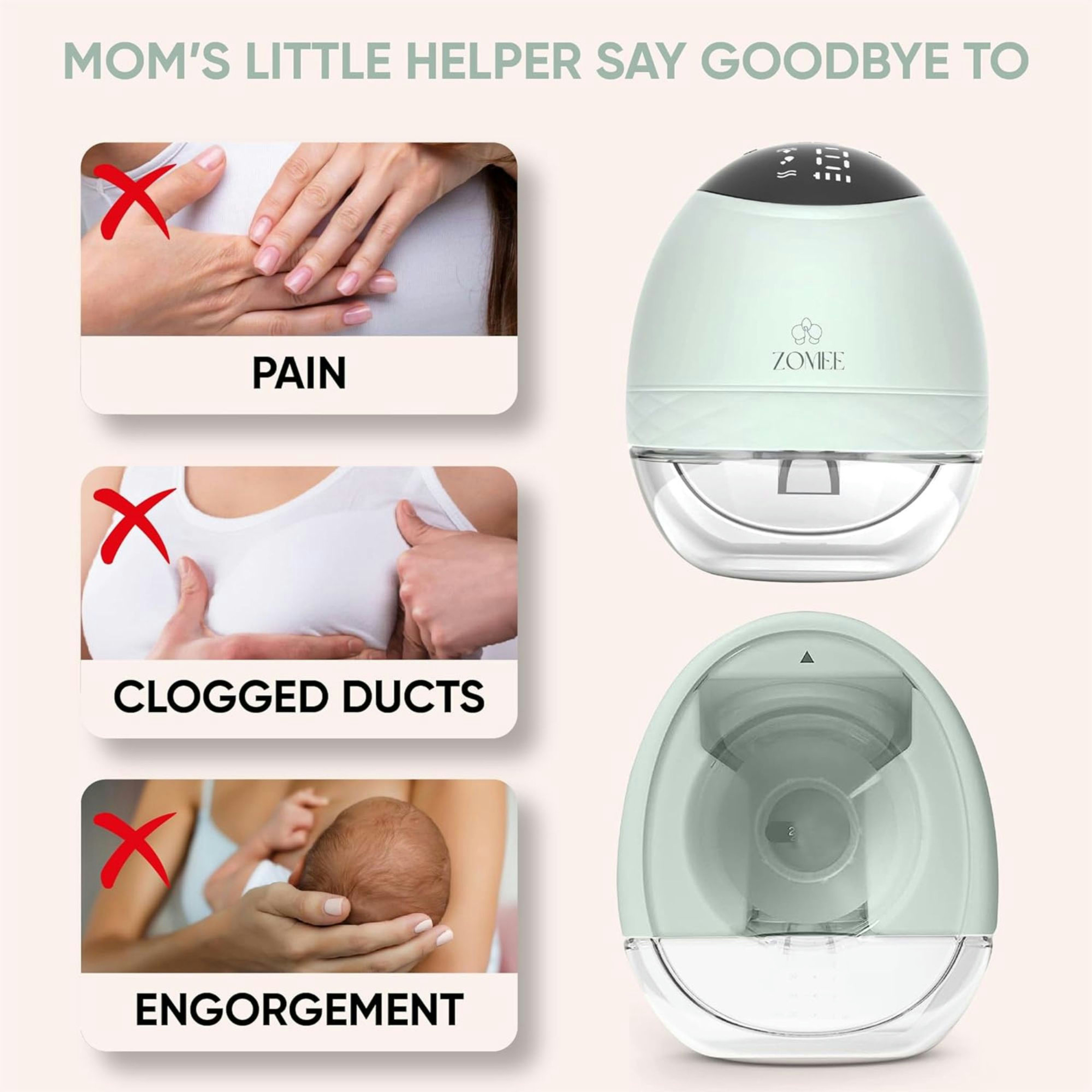 Zomee Fit Wearable Hands Free Breast Pump