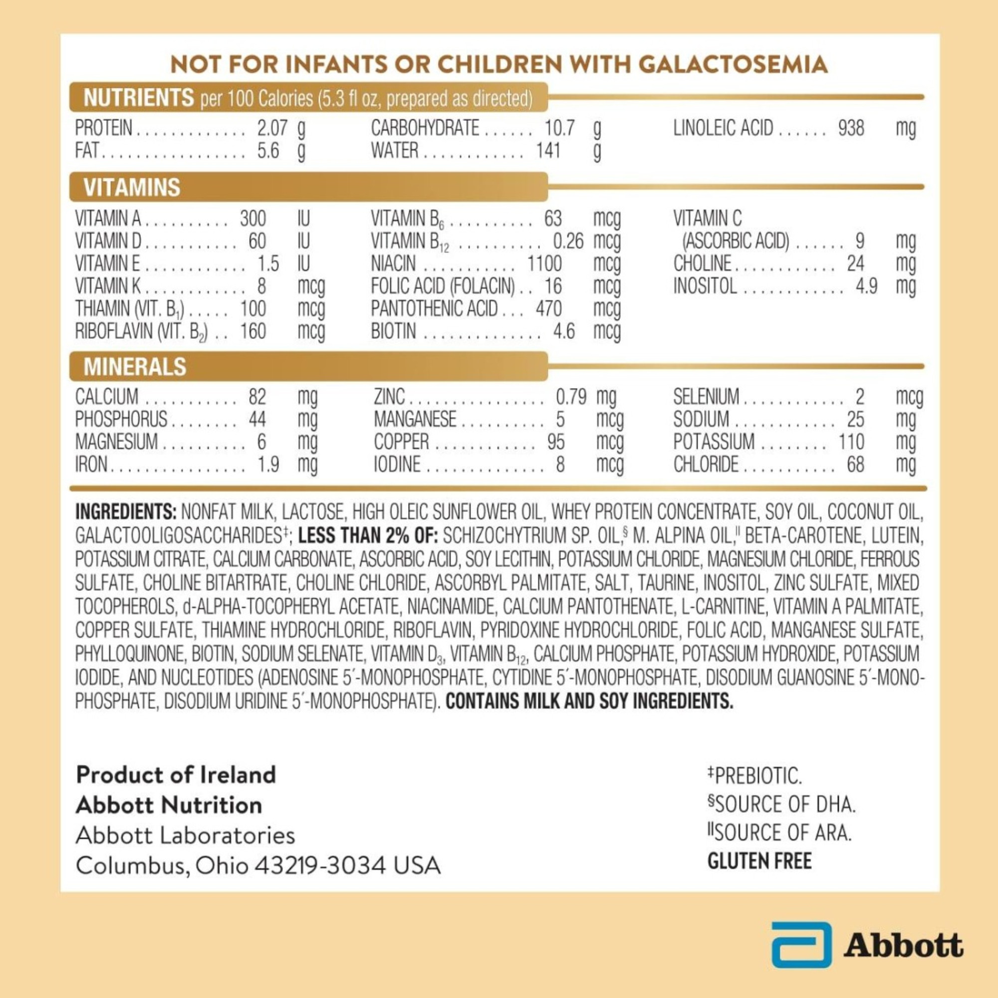 Similac Pure Bliss Irish Farms Infant Formula with Iron