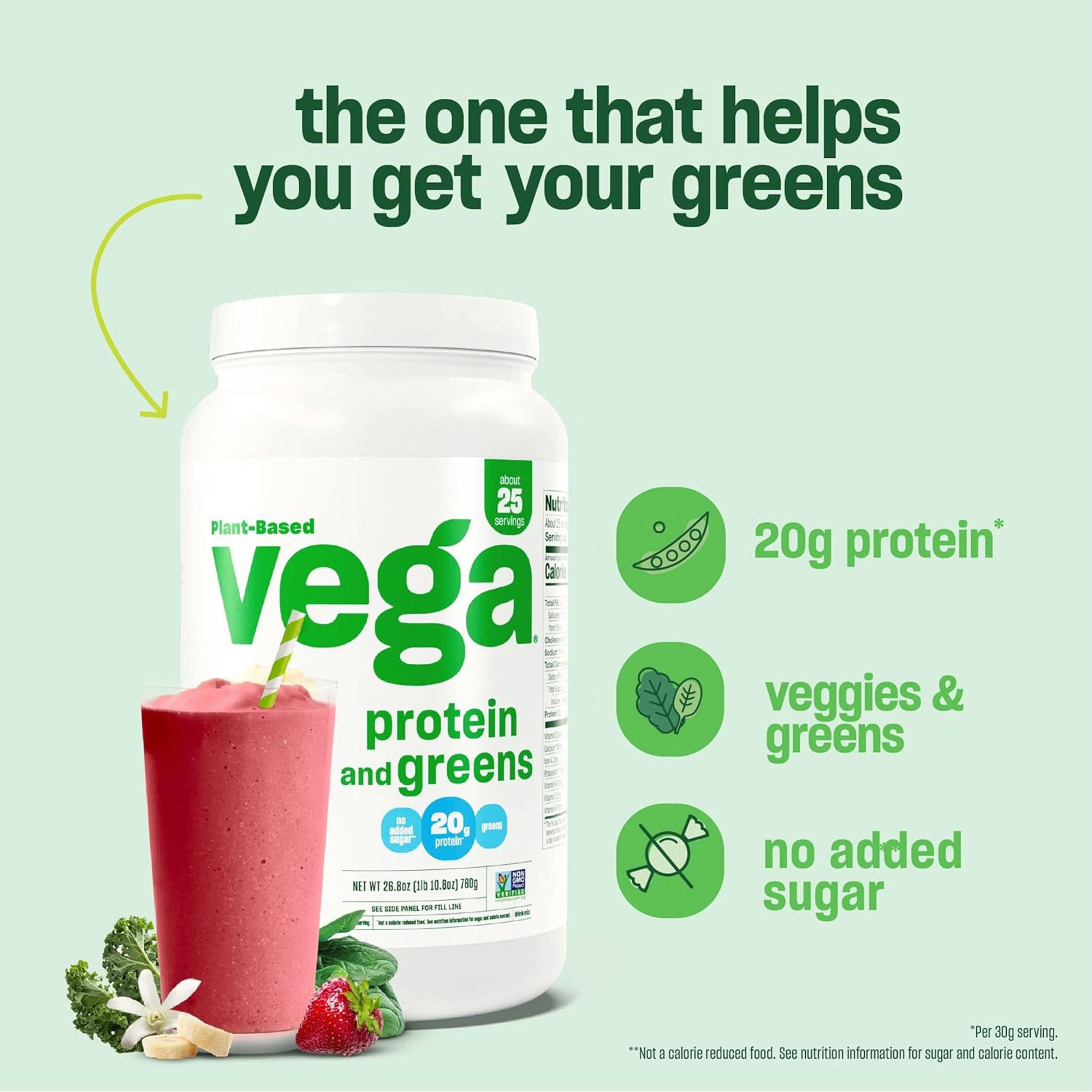Vega Plant Based Protein & Greens Drink Mix
