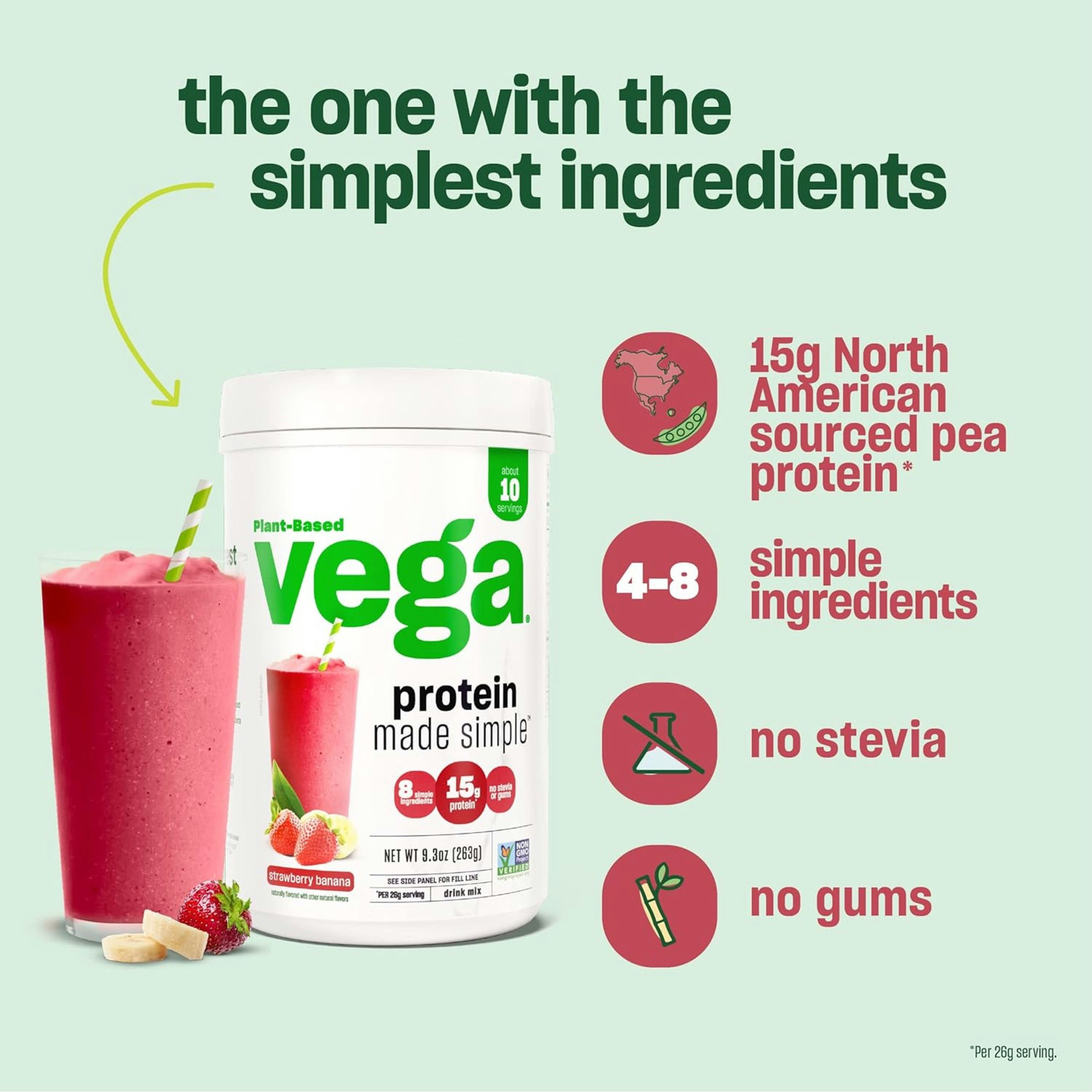 Vega Plant Based Protein Made Simple Drink Mix
