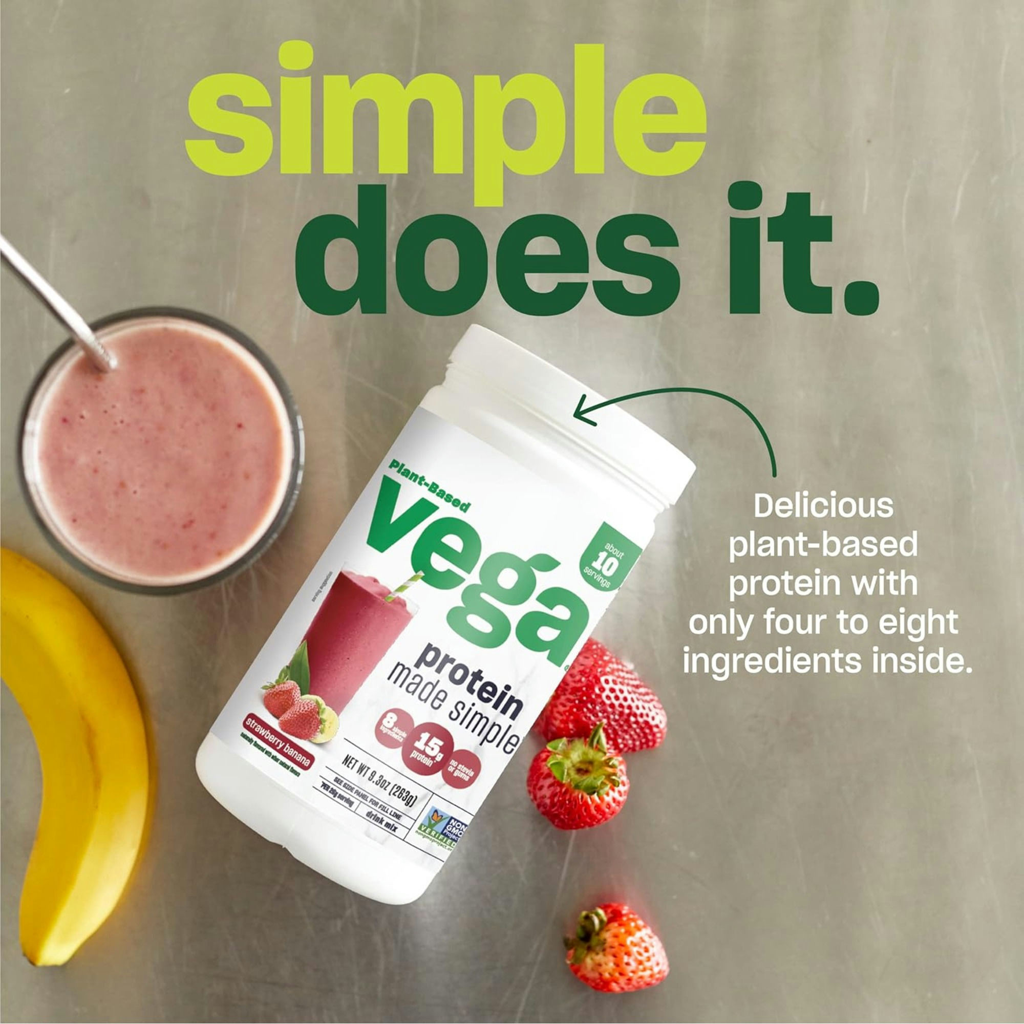 Vega Plant Based Protein Made Simple Drink Mix