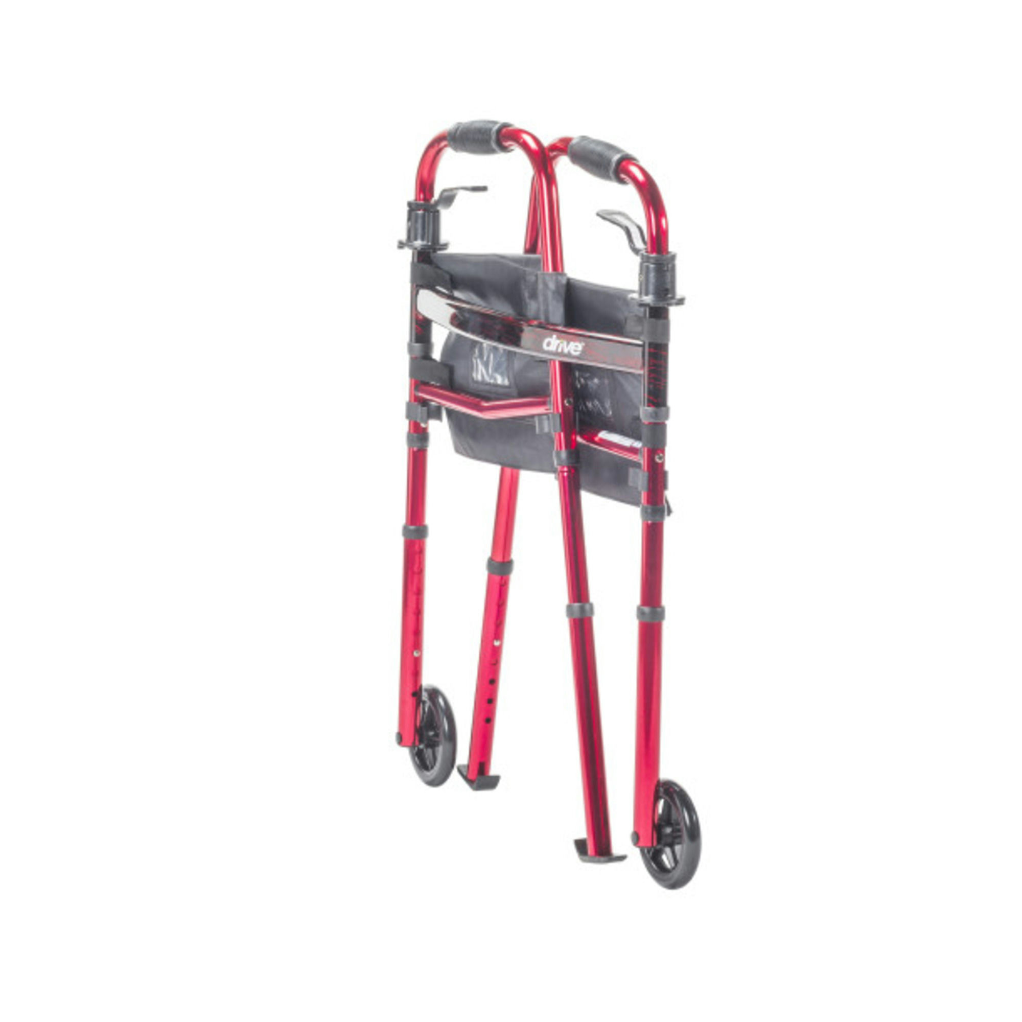 Drive Deluxe Folding Travel Walker with 5 inch Wheels