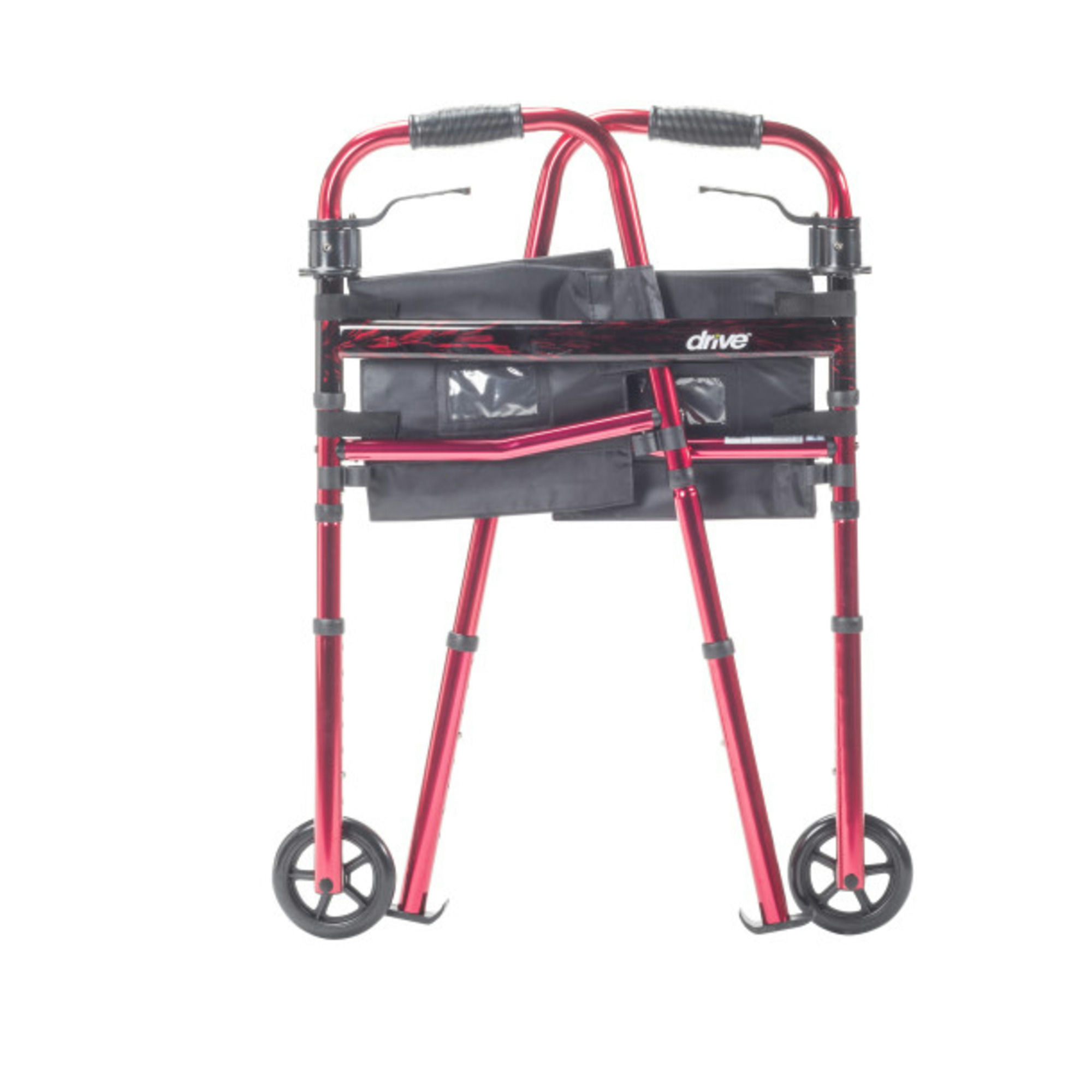 Drive Deluxe Folding Travel Walker with 5 inch Wheels