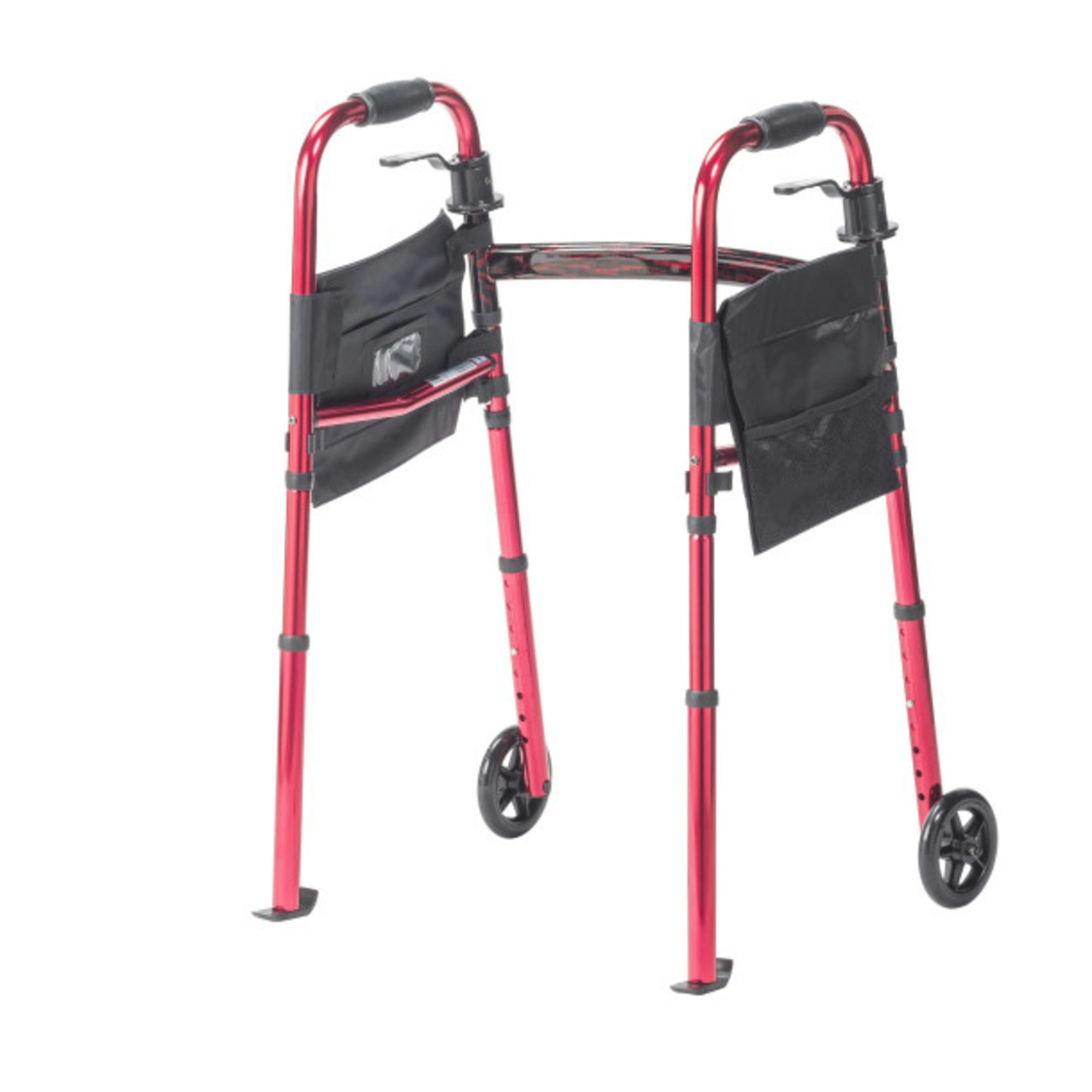 Drive Deluxe Folding Travel Walker with 5 inch Wheels