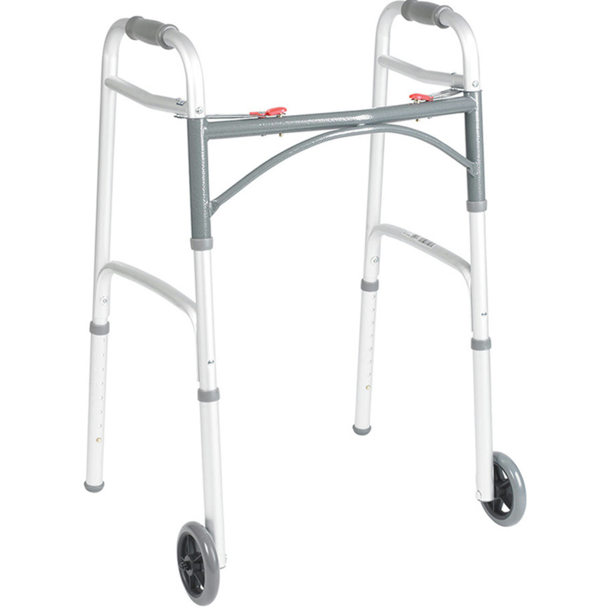 Drive Deluxe Two Button Folding Walker with 5 inch Wheels