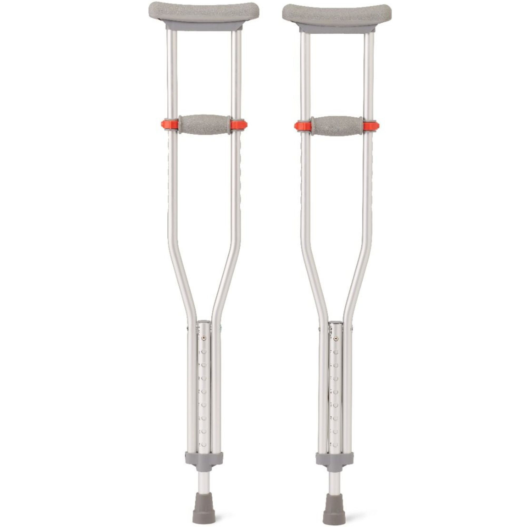 Medline Aluminum Crutches with Red Dot Hand Grip