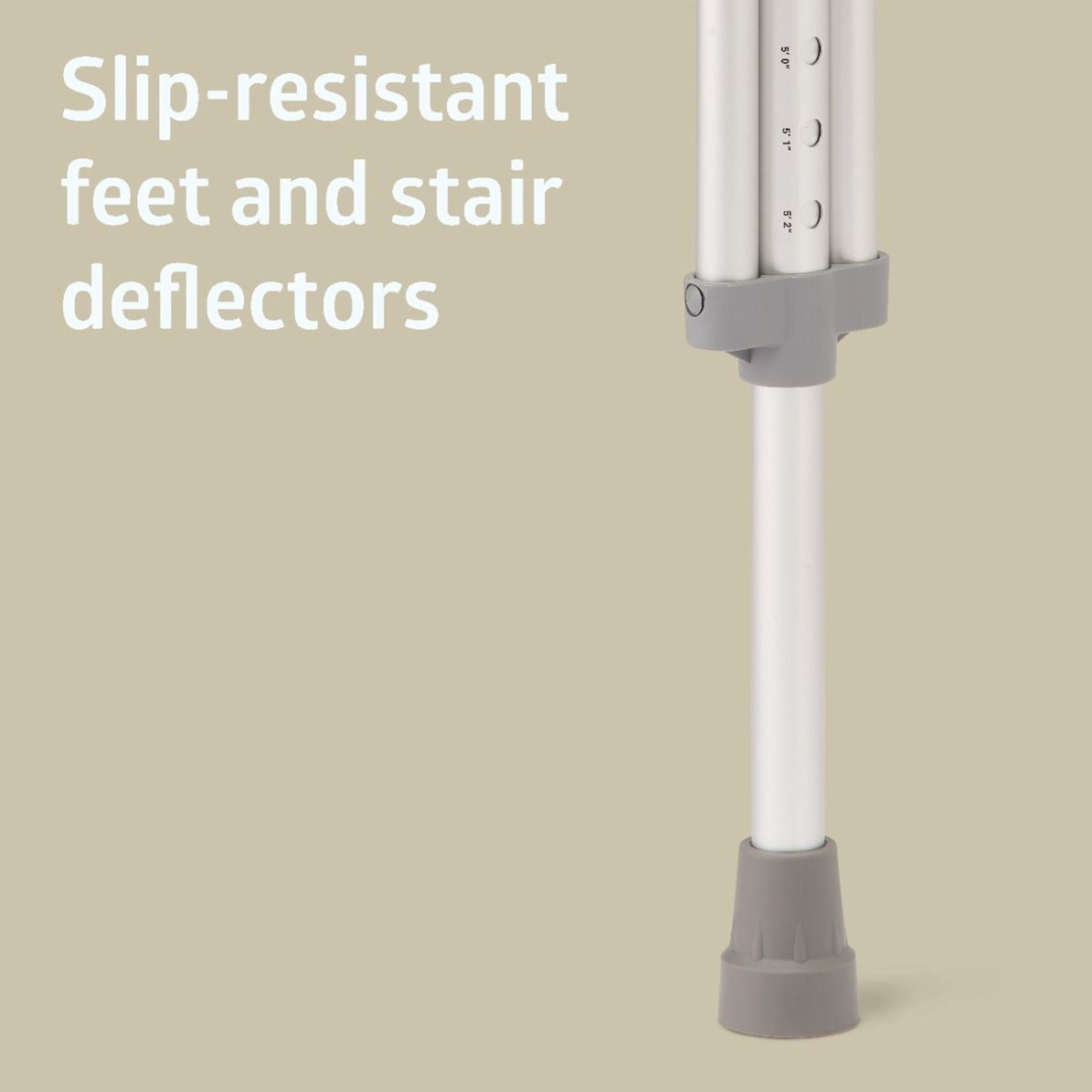 Medline Aluminum Crutches with Red Dot Hand Grip