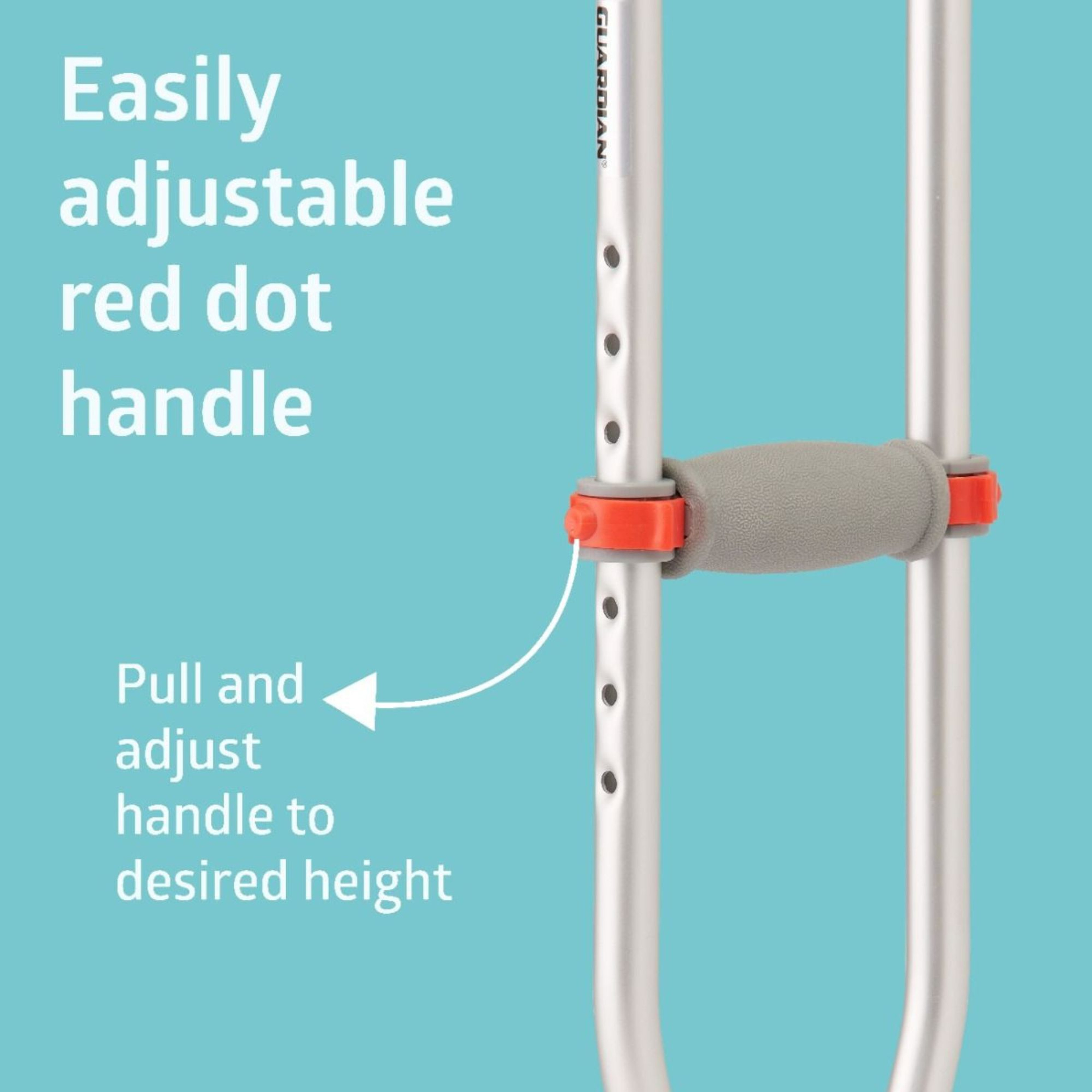 Medline Aluminum Crutches with Red Dot Hand Grip