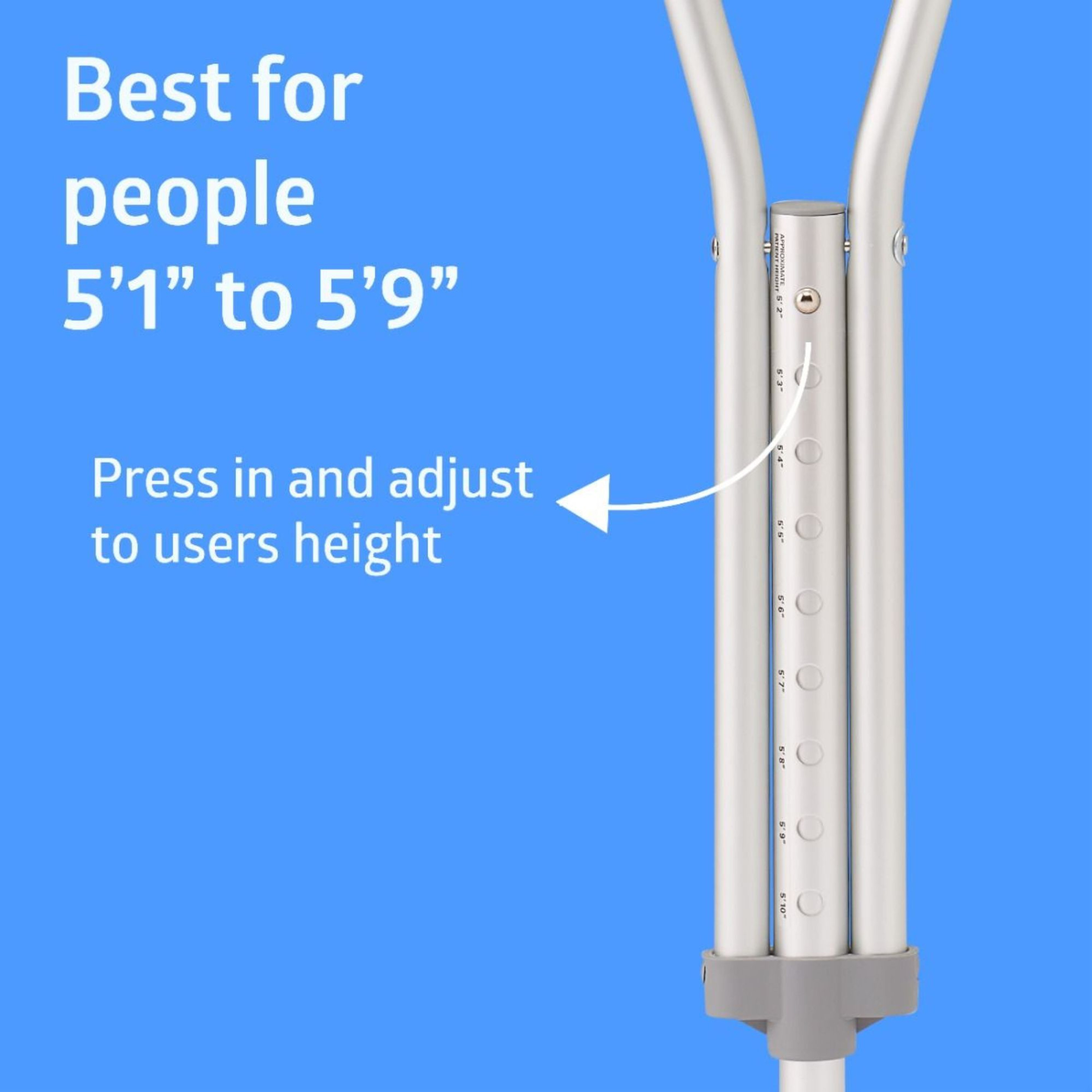 Medline Aluminum Crutches with Red Dot Hand Grip