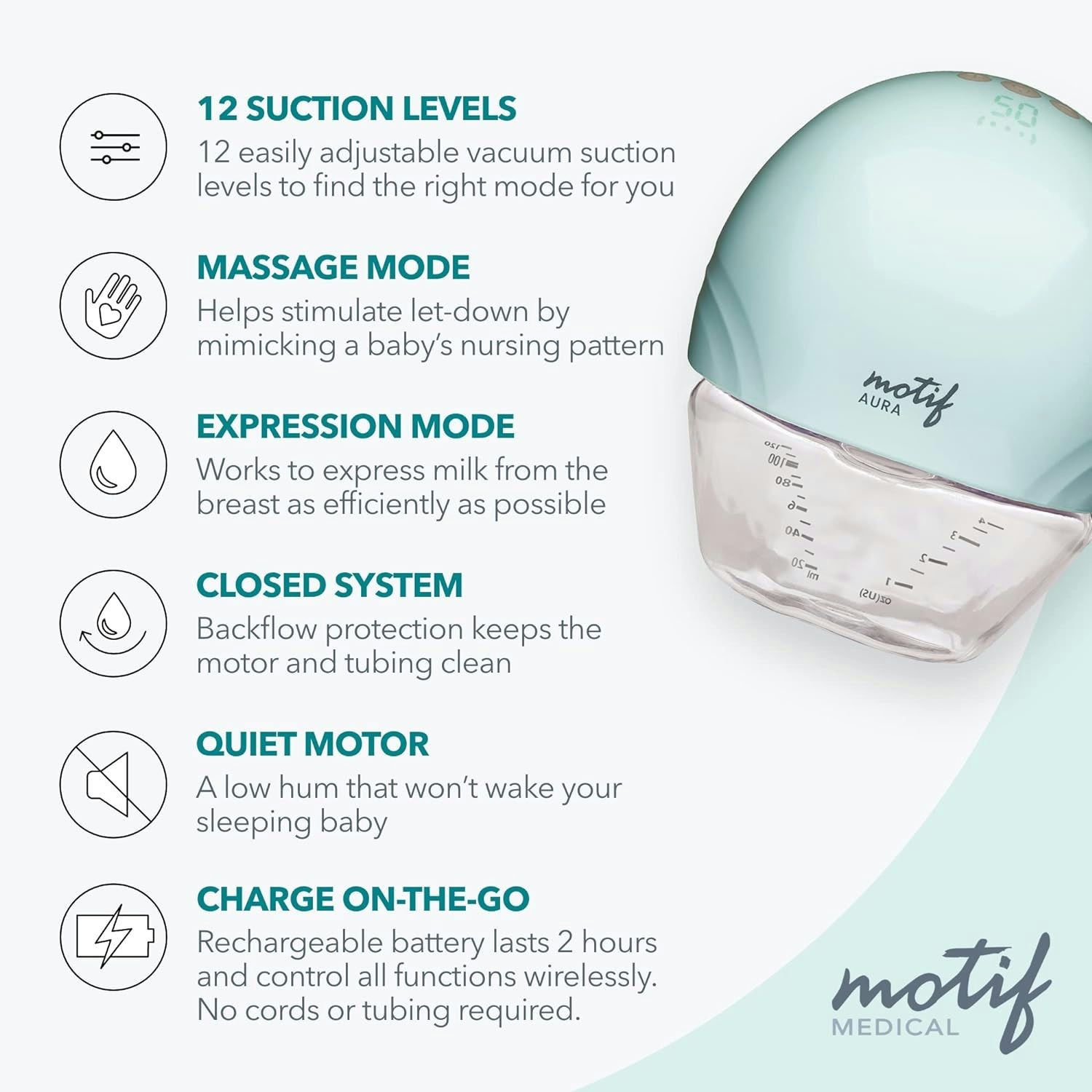 Motif Aura Hands-Free Double Electric Breast Pump