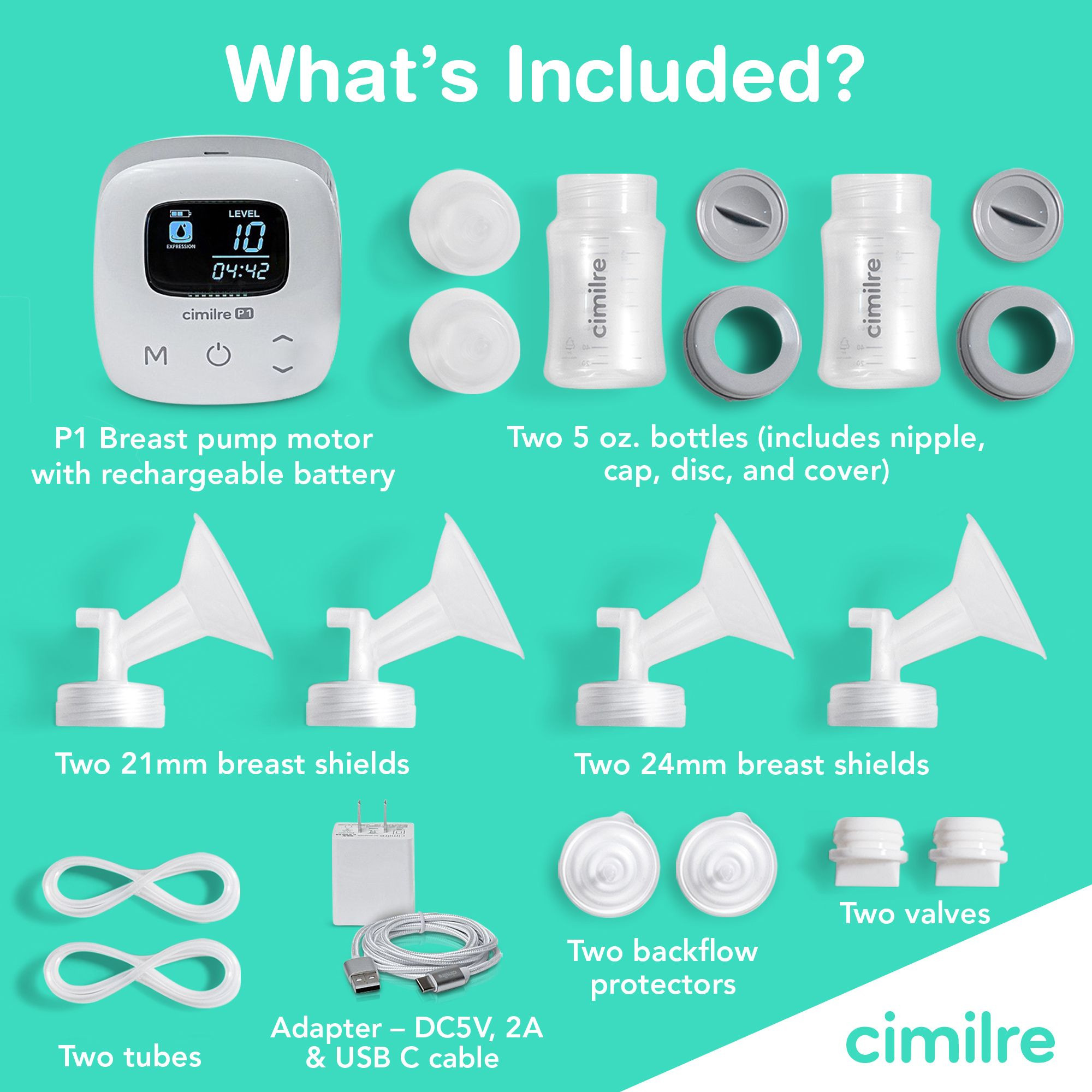 Cimilre P1 Double Electric Breast Pump Kit