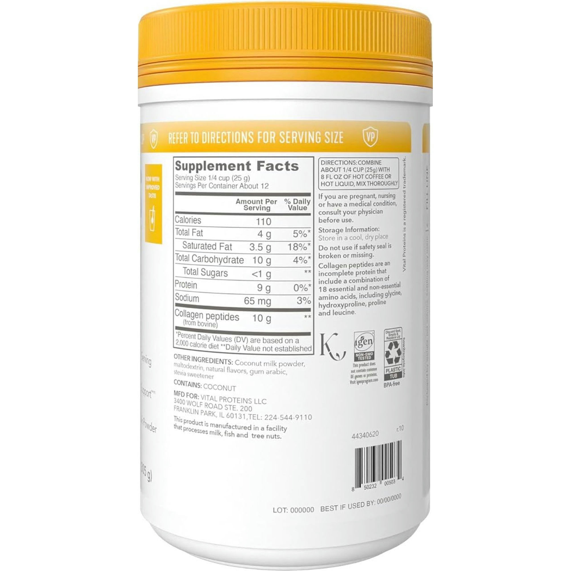 Vital Proteins Collagen Creamer Dietary Supplement