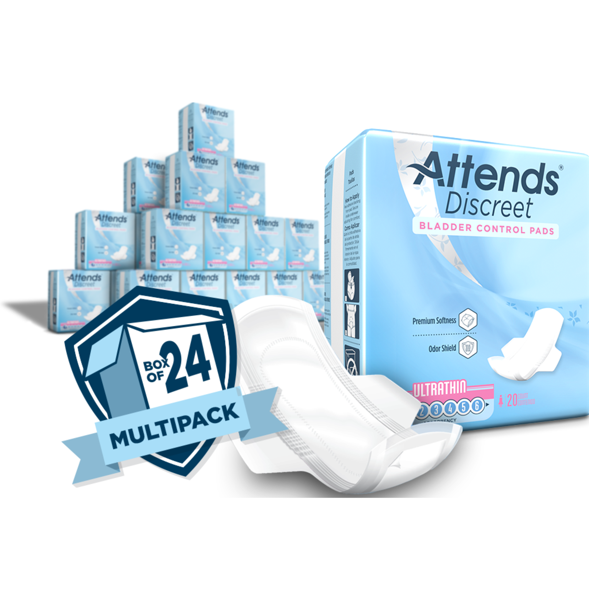 Attends Discreet Pads, Ultra Thin