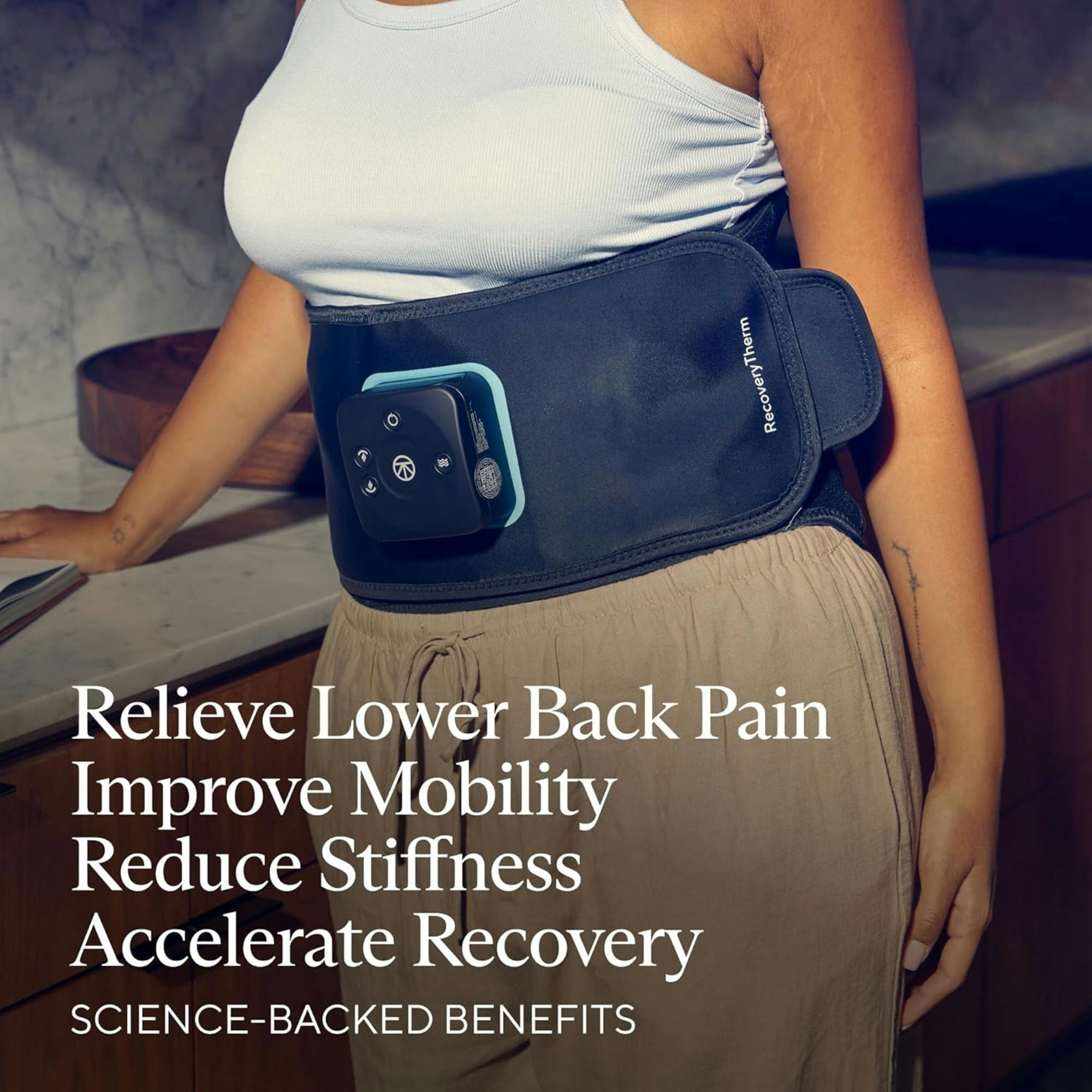 Therabody RecoveryTherm Wearable Heat & Vibration Therapy for Back