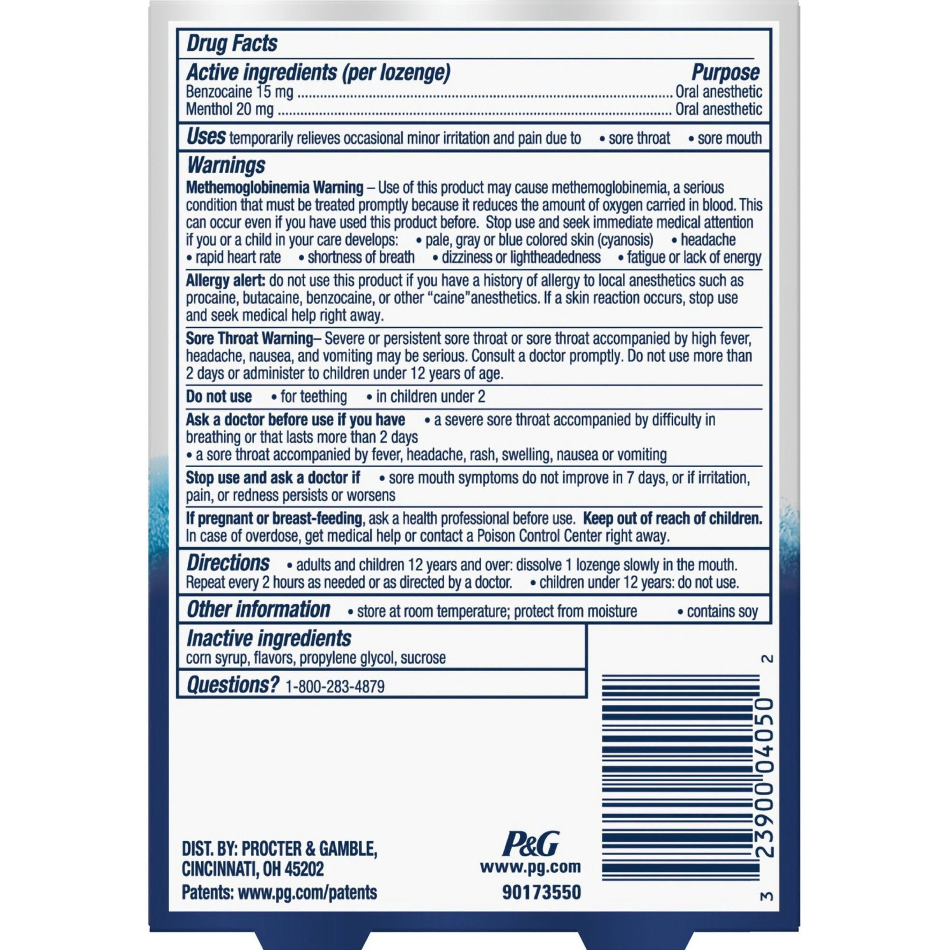 Vicks VapoCool Sore Throat Cooling + Numbing Lozenges