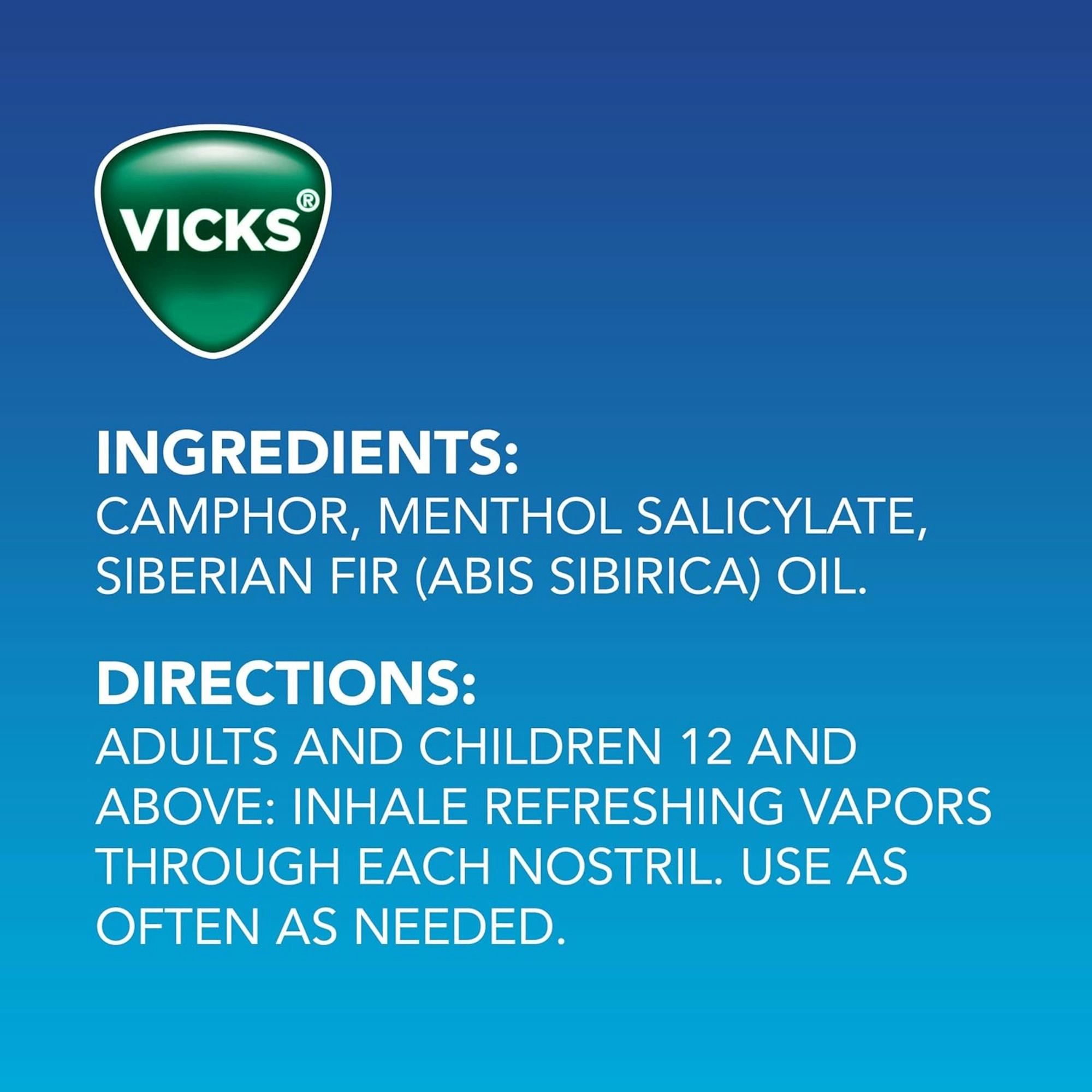 Vicks VapoInhaler Non-Medicated with Refreshing Vicks Vapors Scented Stick
