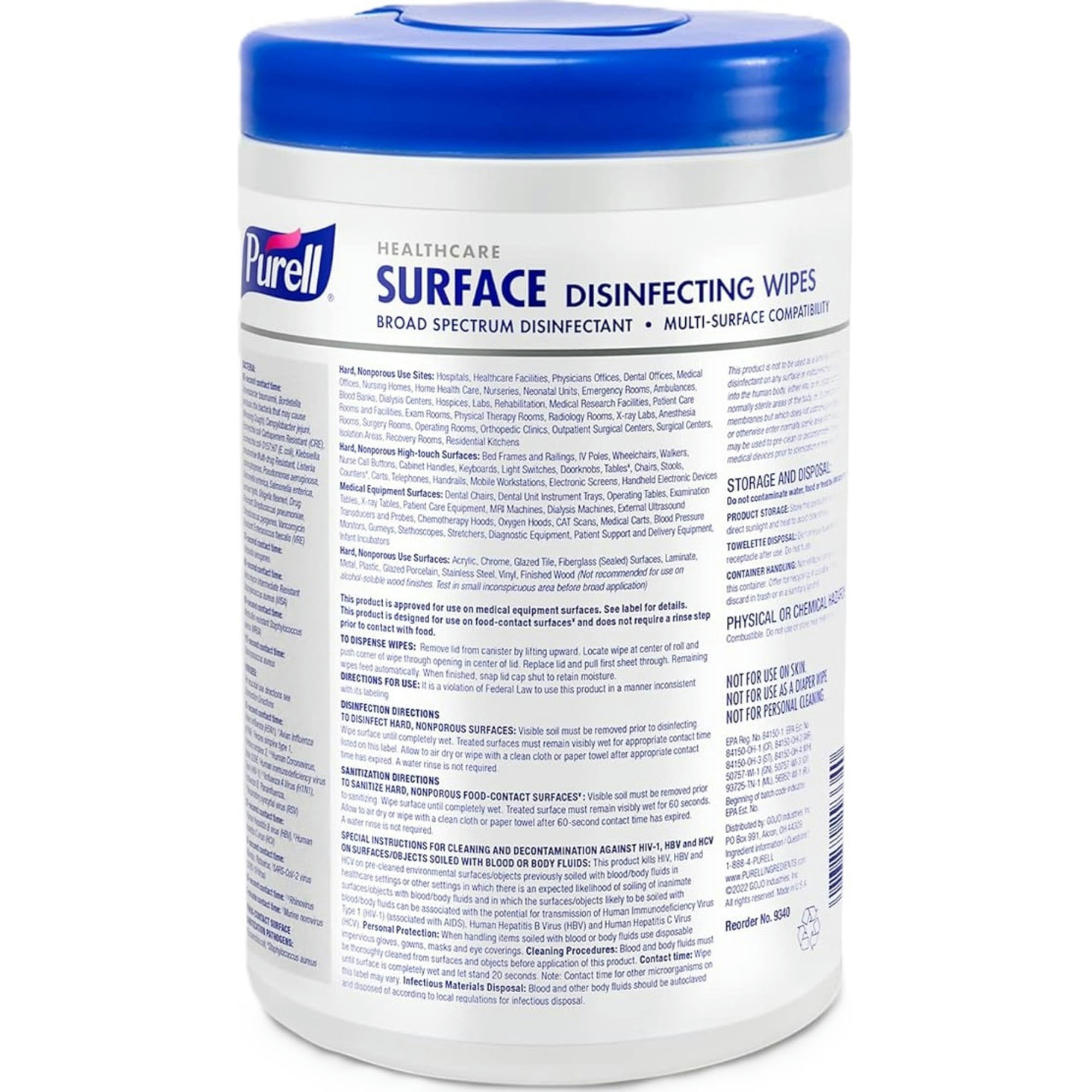 Purell Healthcare Surface Disinfectant Wipes