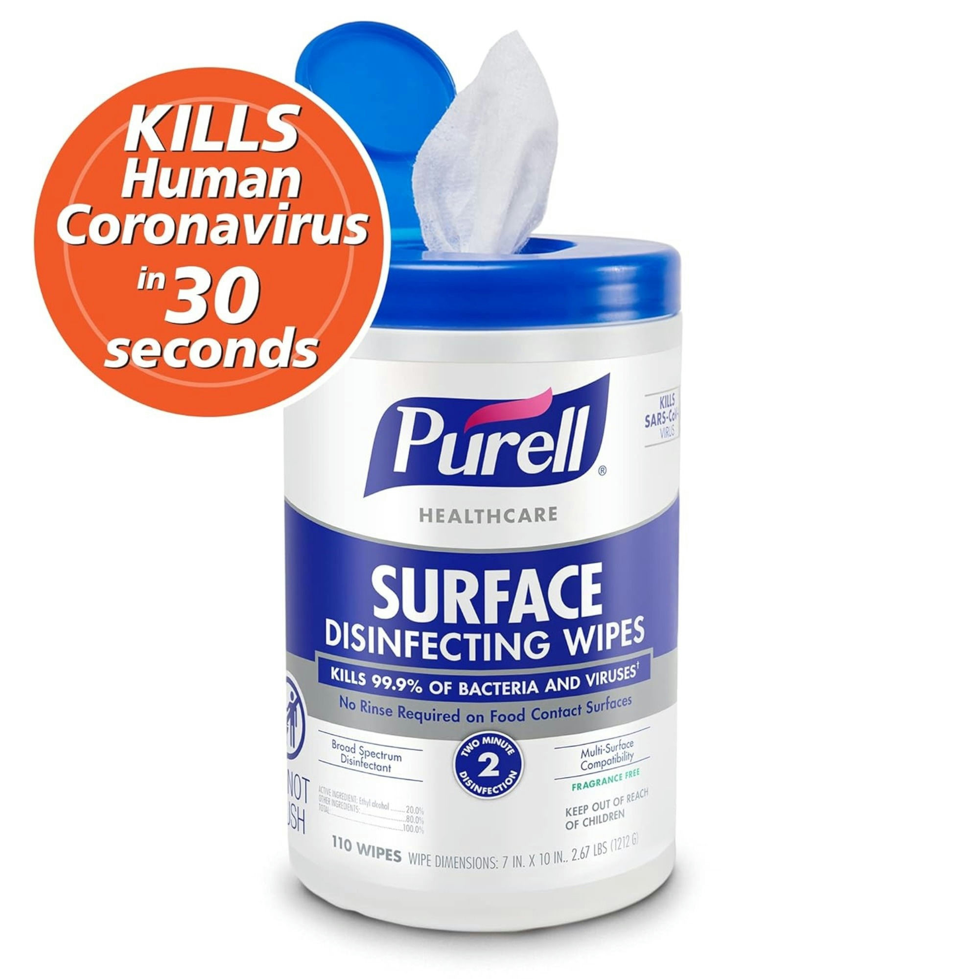 Purell Healthcare Surface Disinfectant Wipes
