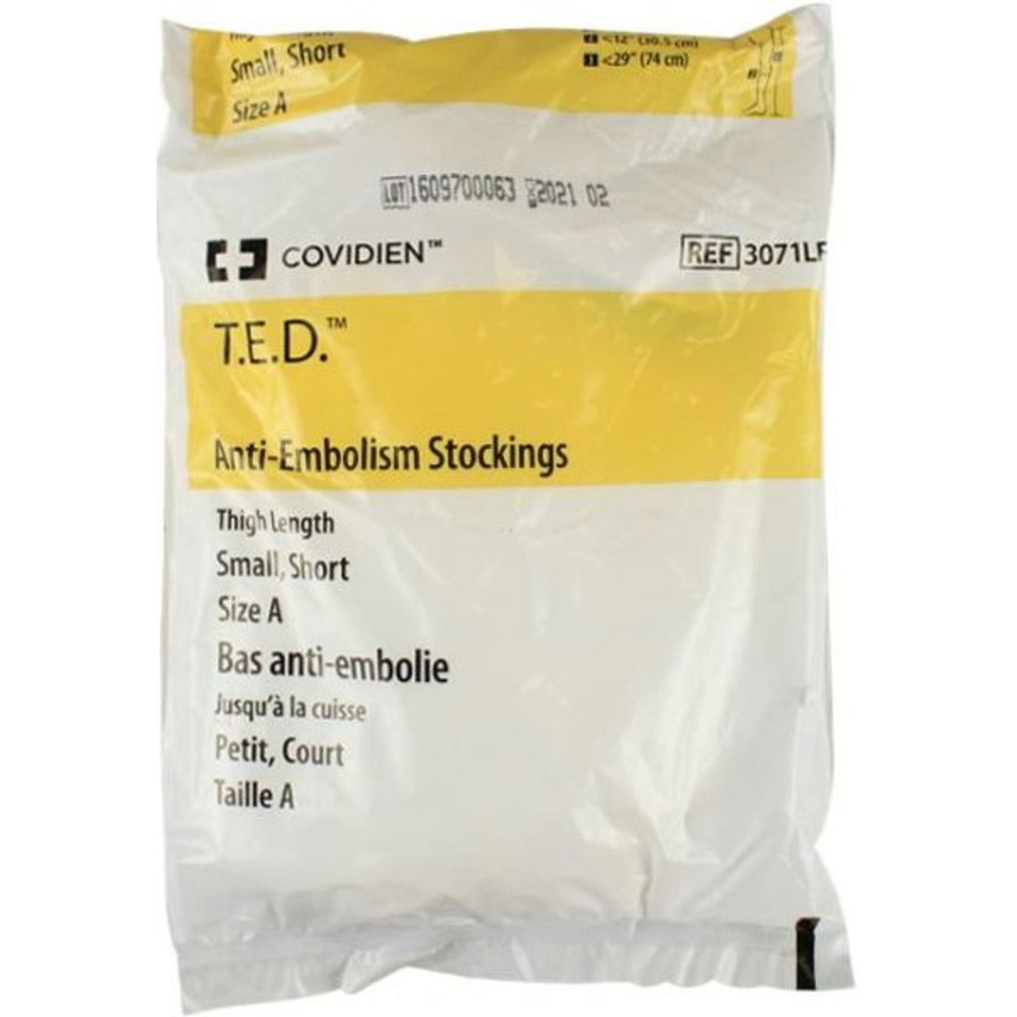 T.E.D. Anti-Embolism Inspection Toe Thigh High Stocking for Acute Care, Short