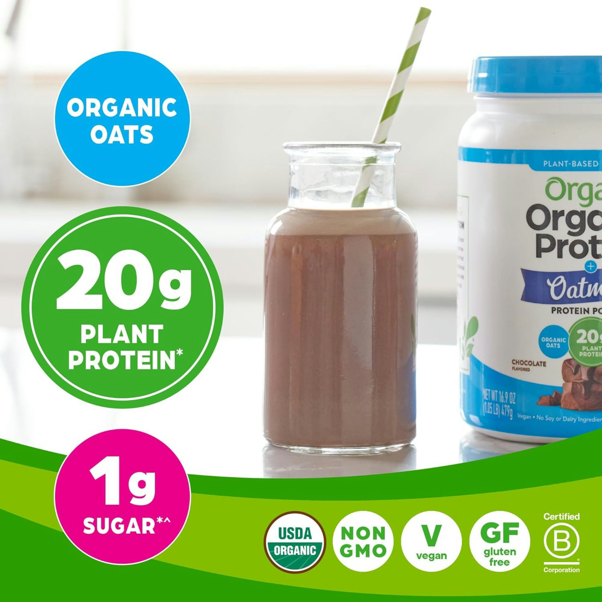 Orgain Organic Protein + Oatmilk Plant Based Protein Powder